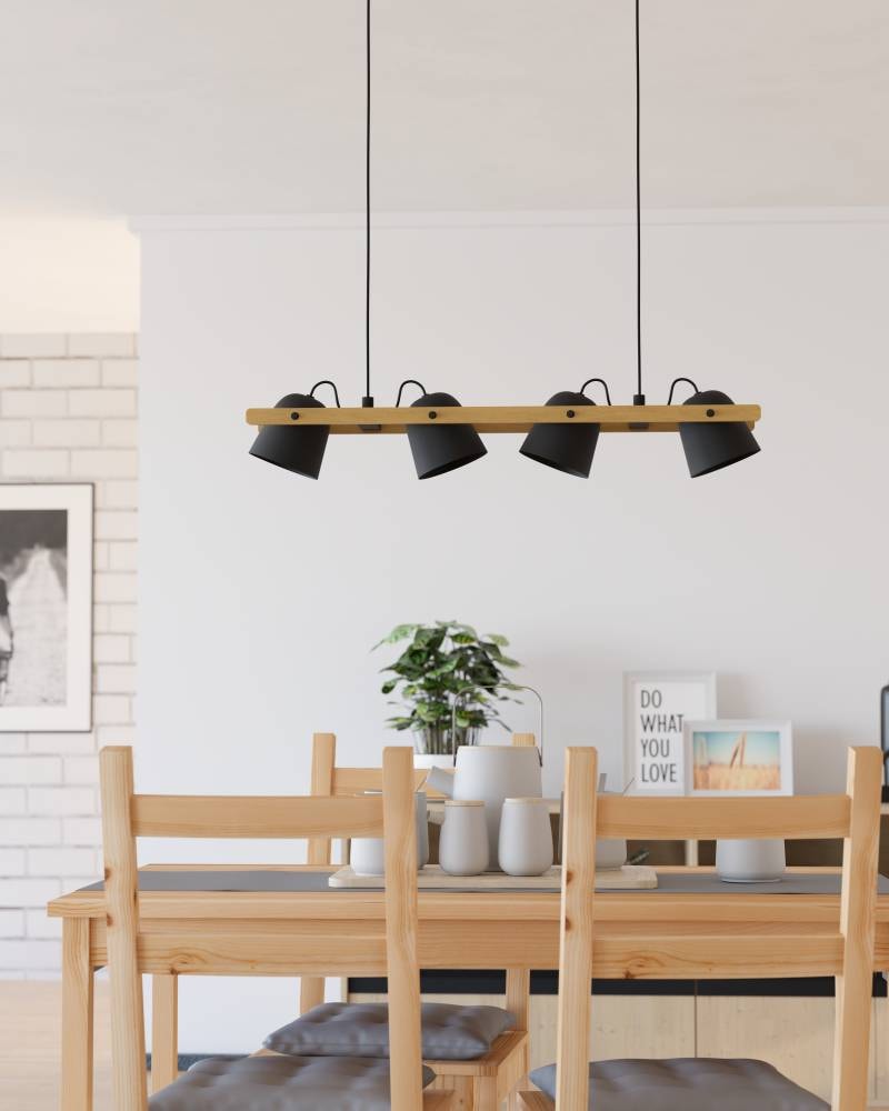 EGLO Hängeleuchte »HORNWOOD-Z«, 4 flammig, Leuchtmittel LED-Modul | LED fest integriert, FSCM70HB, ZigBee, App und Sprachsteuerung Alexa, RGB, dimmbar