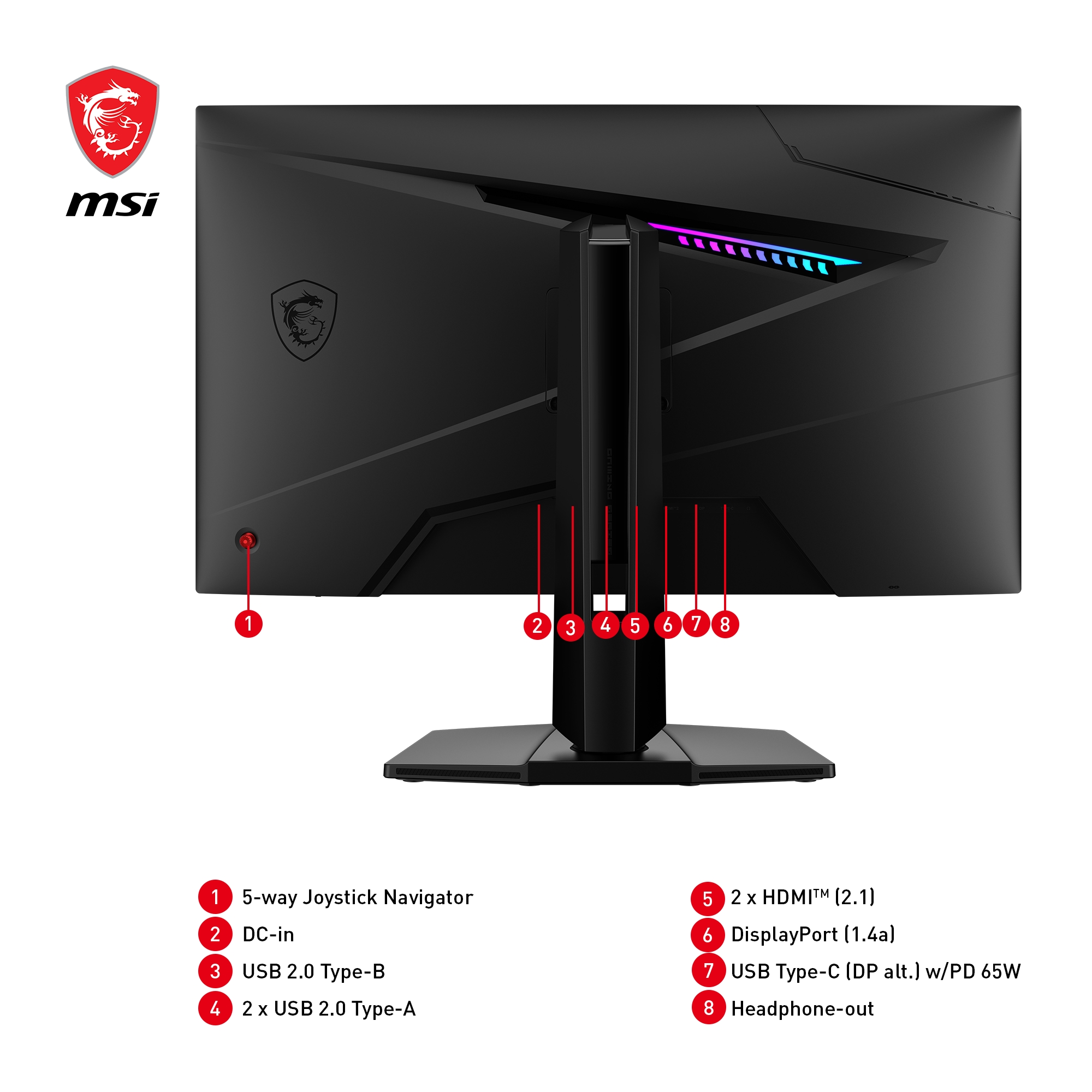 MSI Gaming-Monitor »MPG 274URF QD«, 69 cm/27 Zoll, 3840 x 2160 px, 4K Ultra HD, 0,5 ms Reaktionszeit, 160 Hz, 5-Wege Joystick Navigation