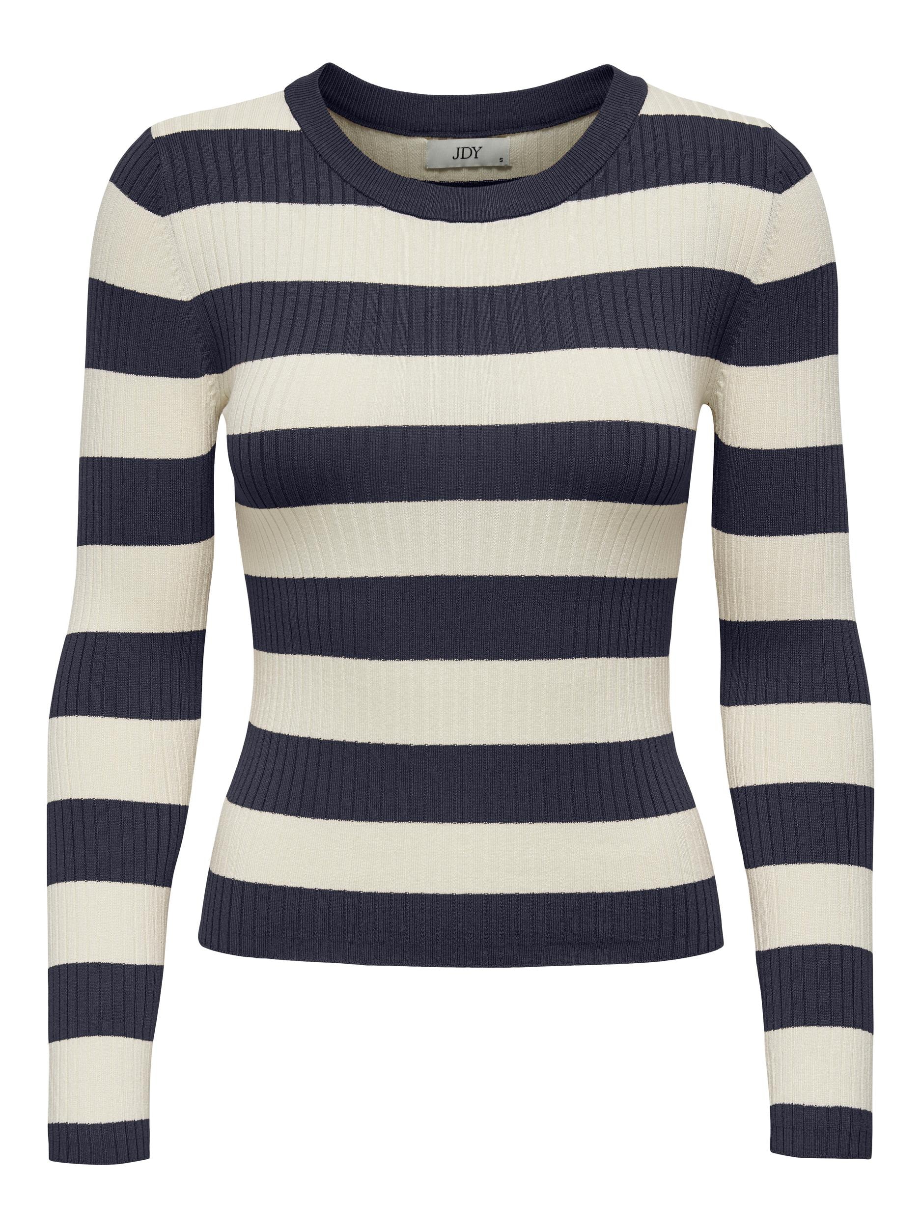 JDY Rundhalspullover "JDYPLUM L/S O-NECK PULLOVER KNT NOOS", im Ringel-Look günstig online kaufen