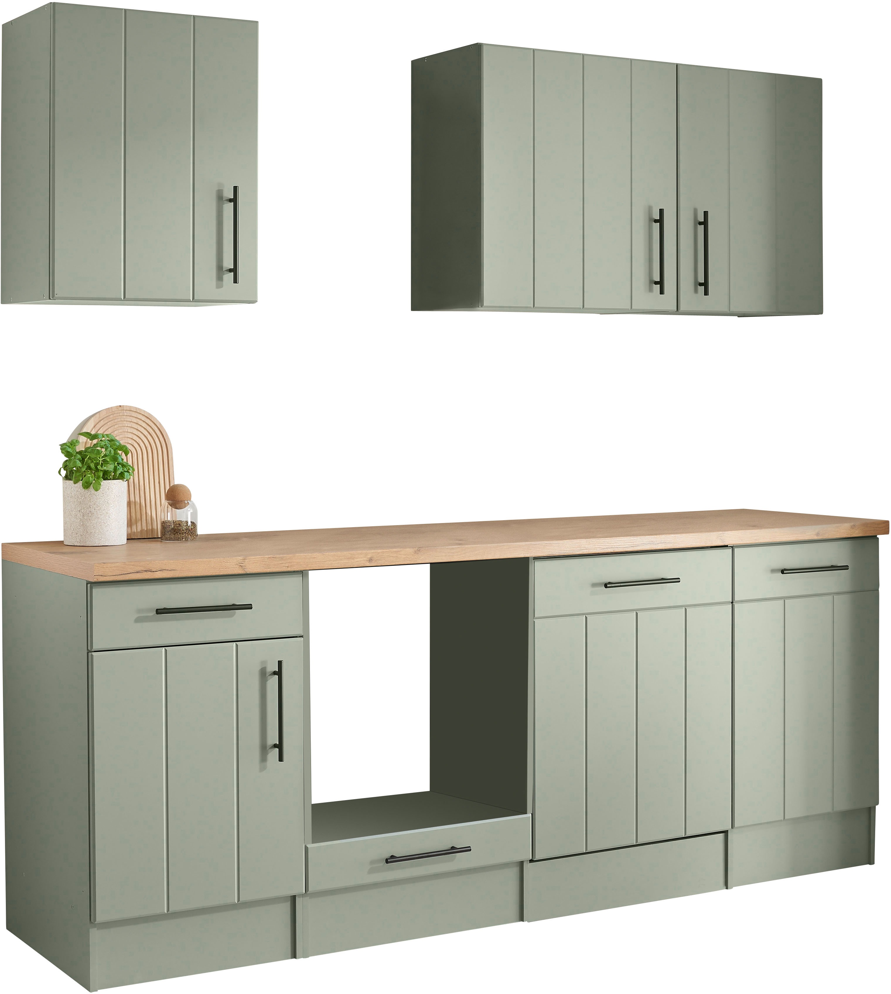 Thumbnail - RESPEKTA Küche "Anton" Breite 220 cm, 90 cm Arbeitshöhe, wahlweise mit und ohne E-Geräte