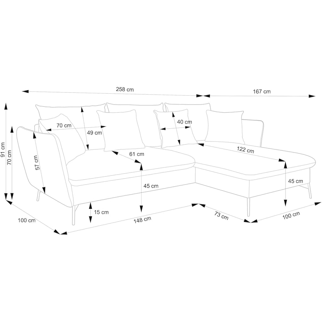 andas Ecksofa »LIVORNO, L-Form,«