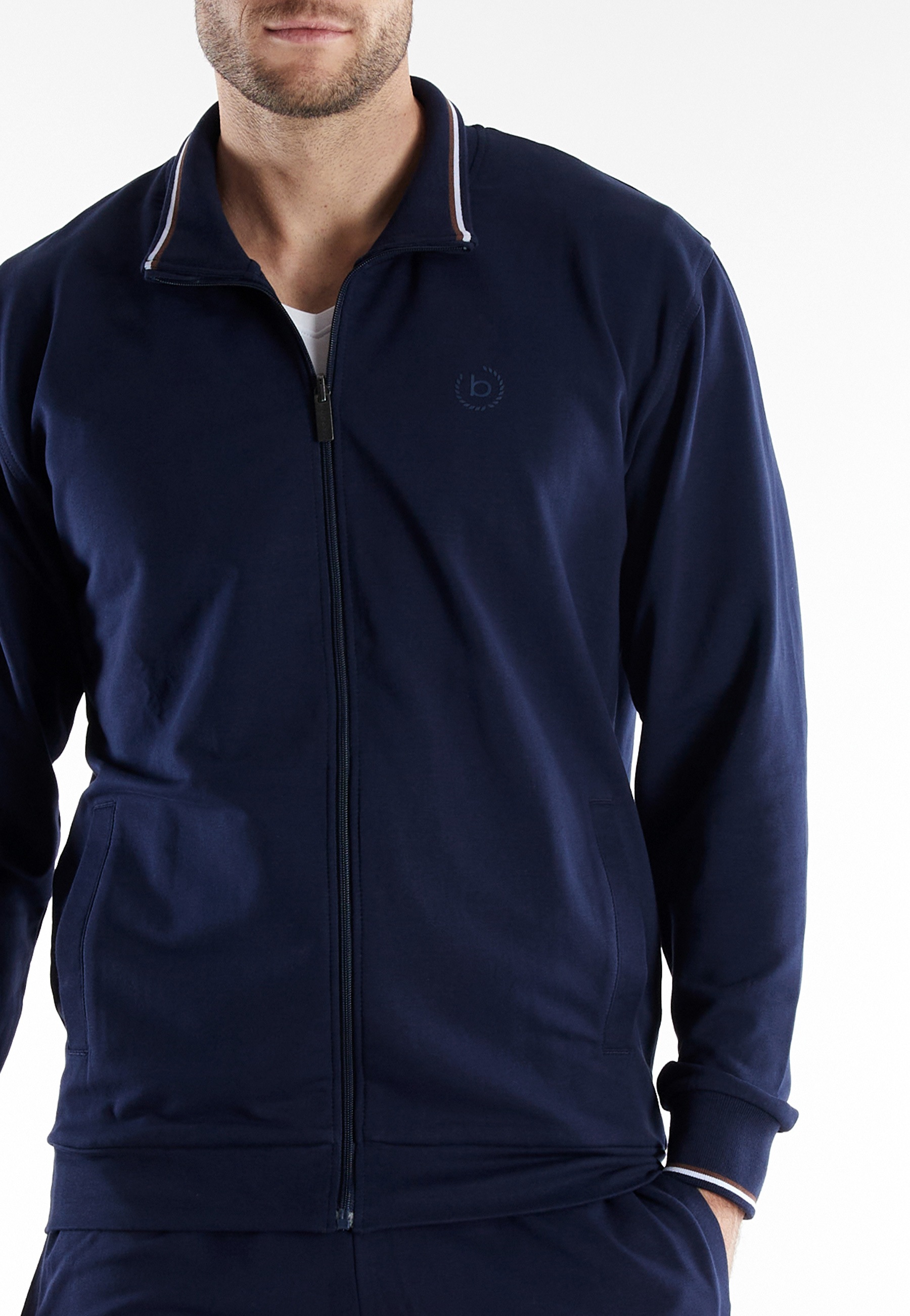 Thumbnail - bugatti Loungeanzug "Bologna" 2 Stk. tlg., Langarm, lange Hose, mit Seitentaschen, mit Reißverschluss, bequem