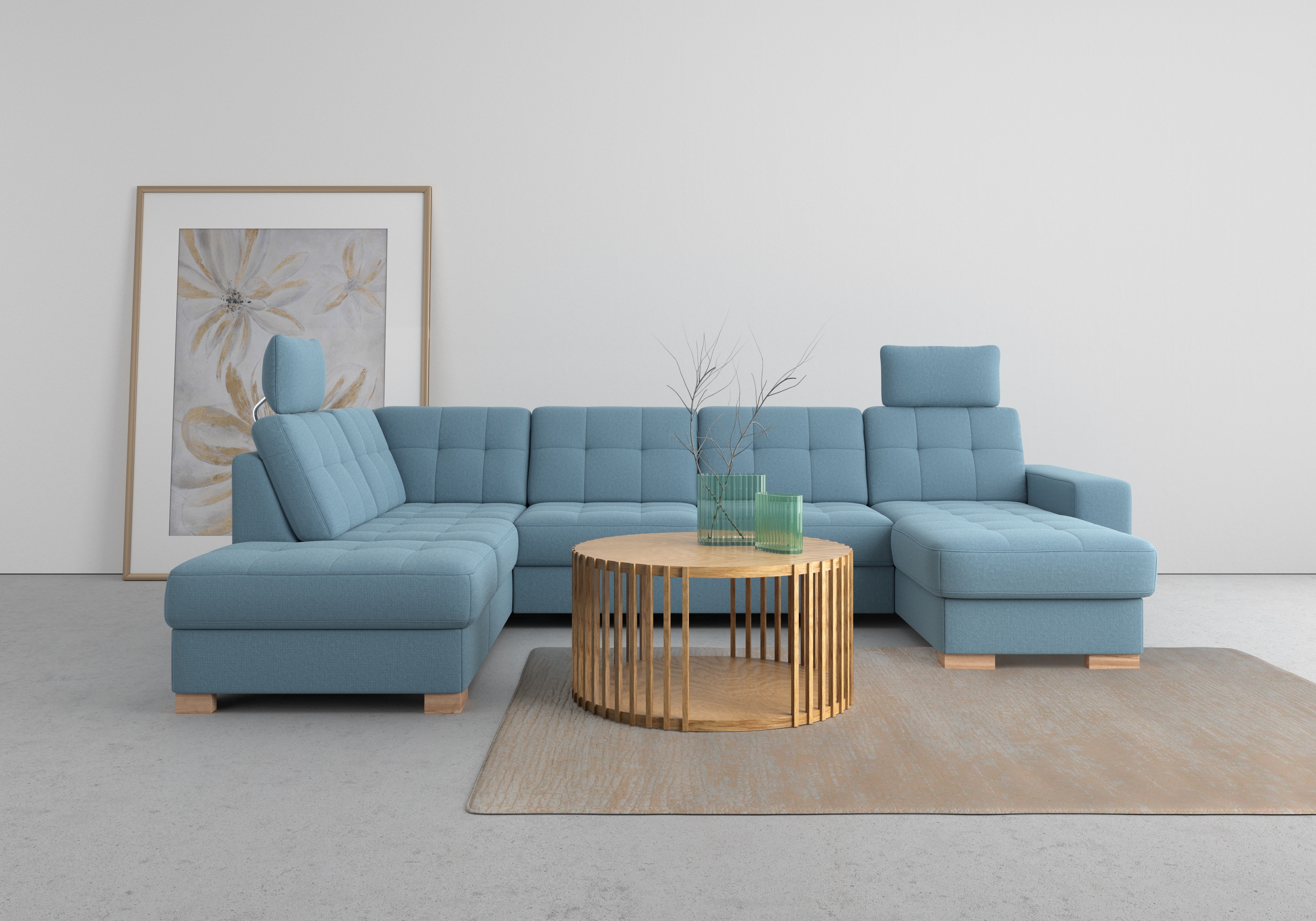 sit&more Wohnlandschaft "Quincy U-Form" wahlweise mit Schlaffunktion und Bettkasten