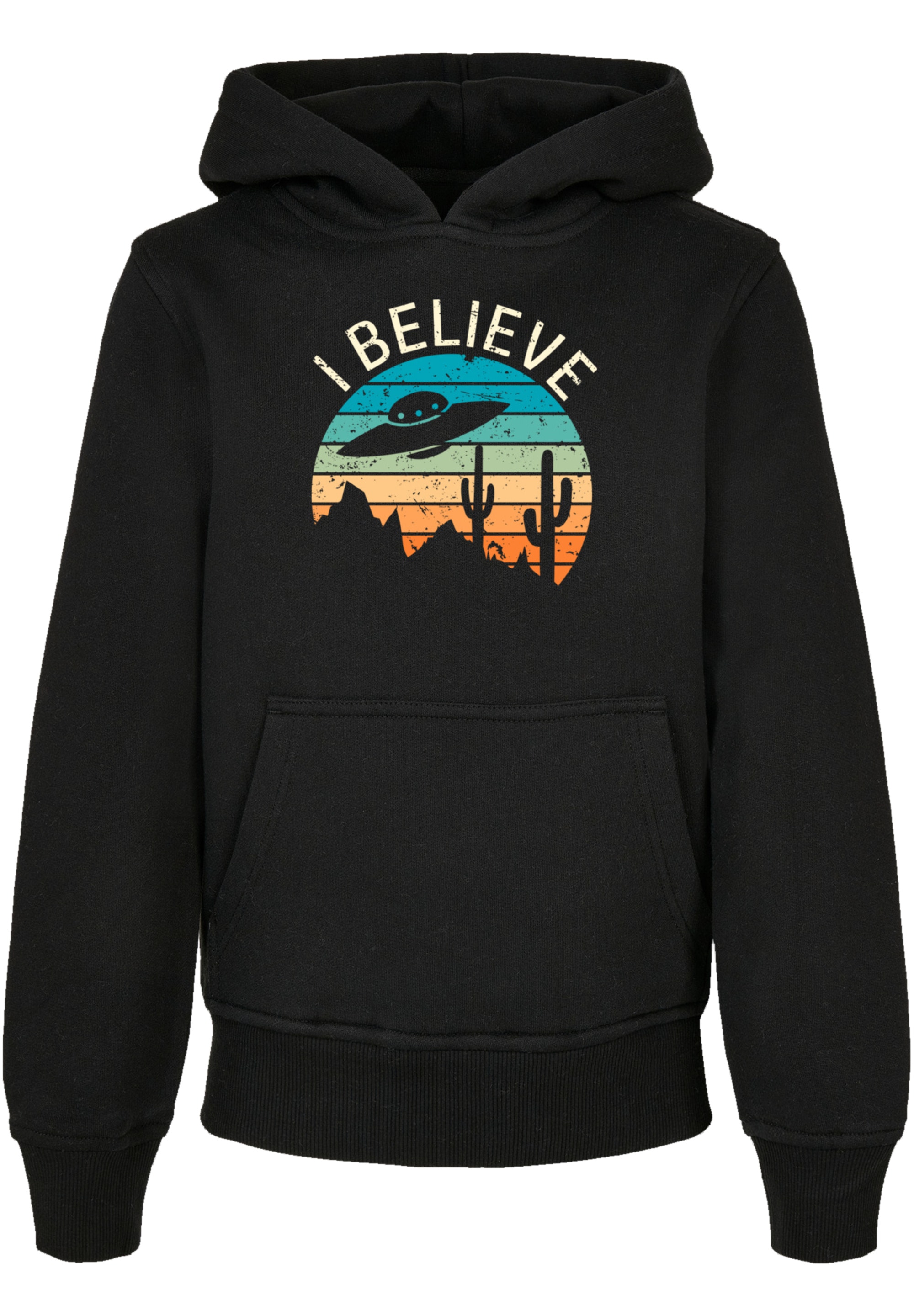 F4NT4STIC Kapuzenpullover »I Believe UFO Alien Sunset«, Premium Qualität