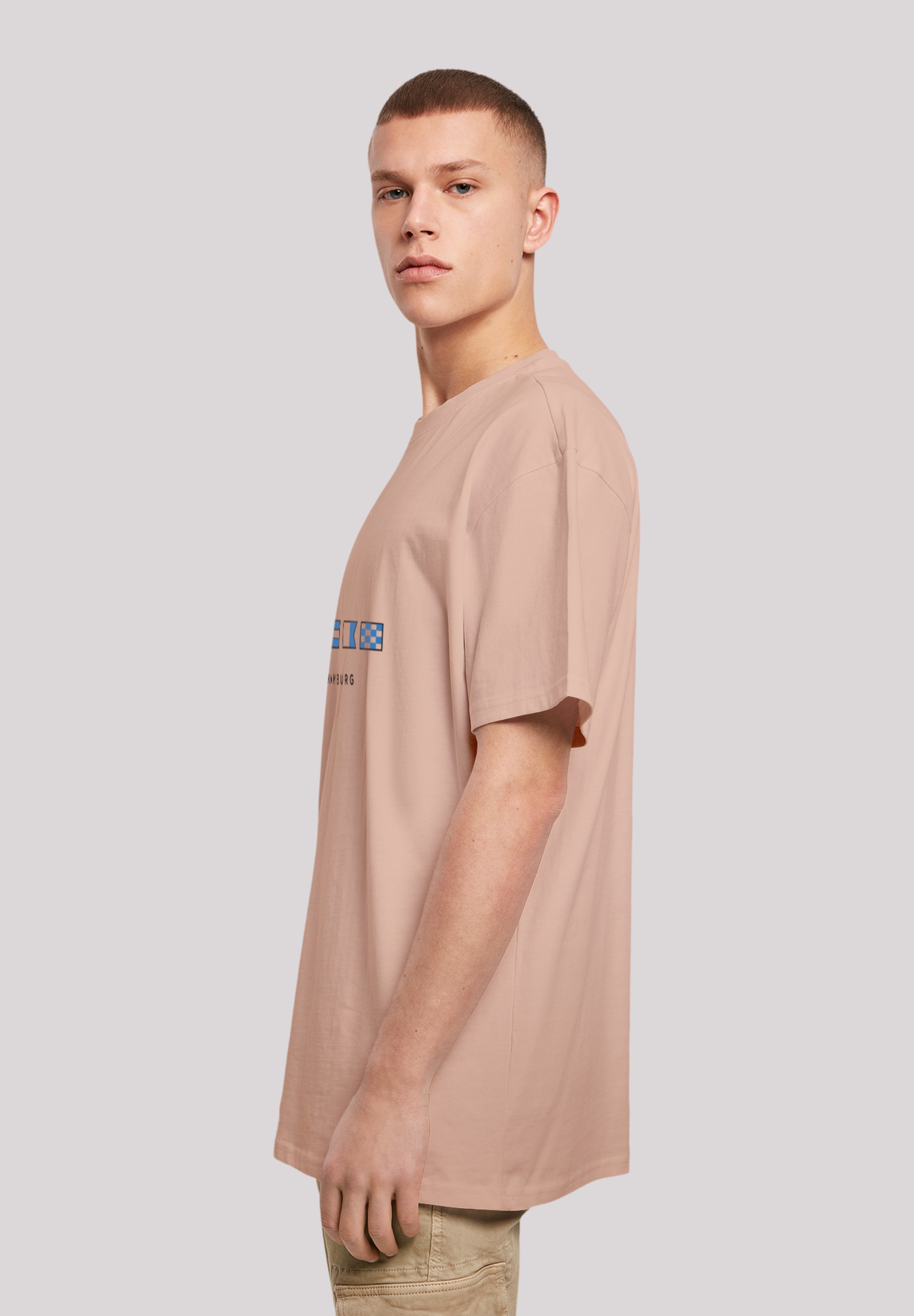 F4NT4STIC T-Shirt »Oversized T-Shirt Seglerfahnen Knut & Jan Hamburg«, Print