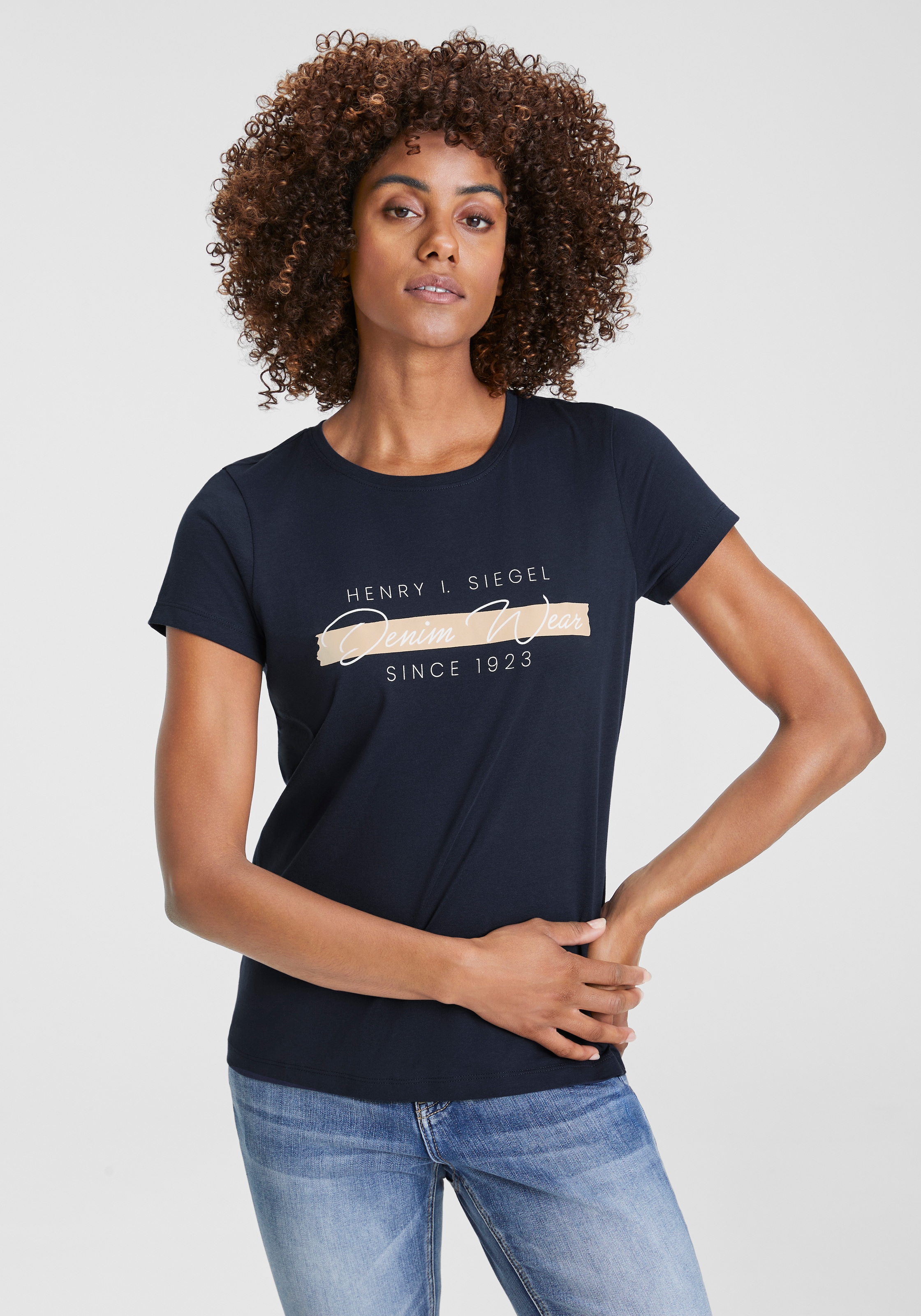 T-Shirt, mit zweifarbigem Frontprint
