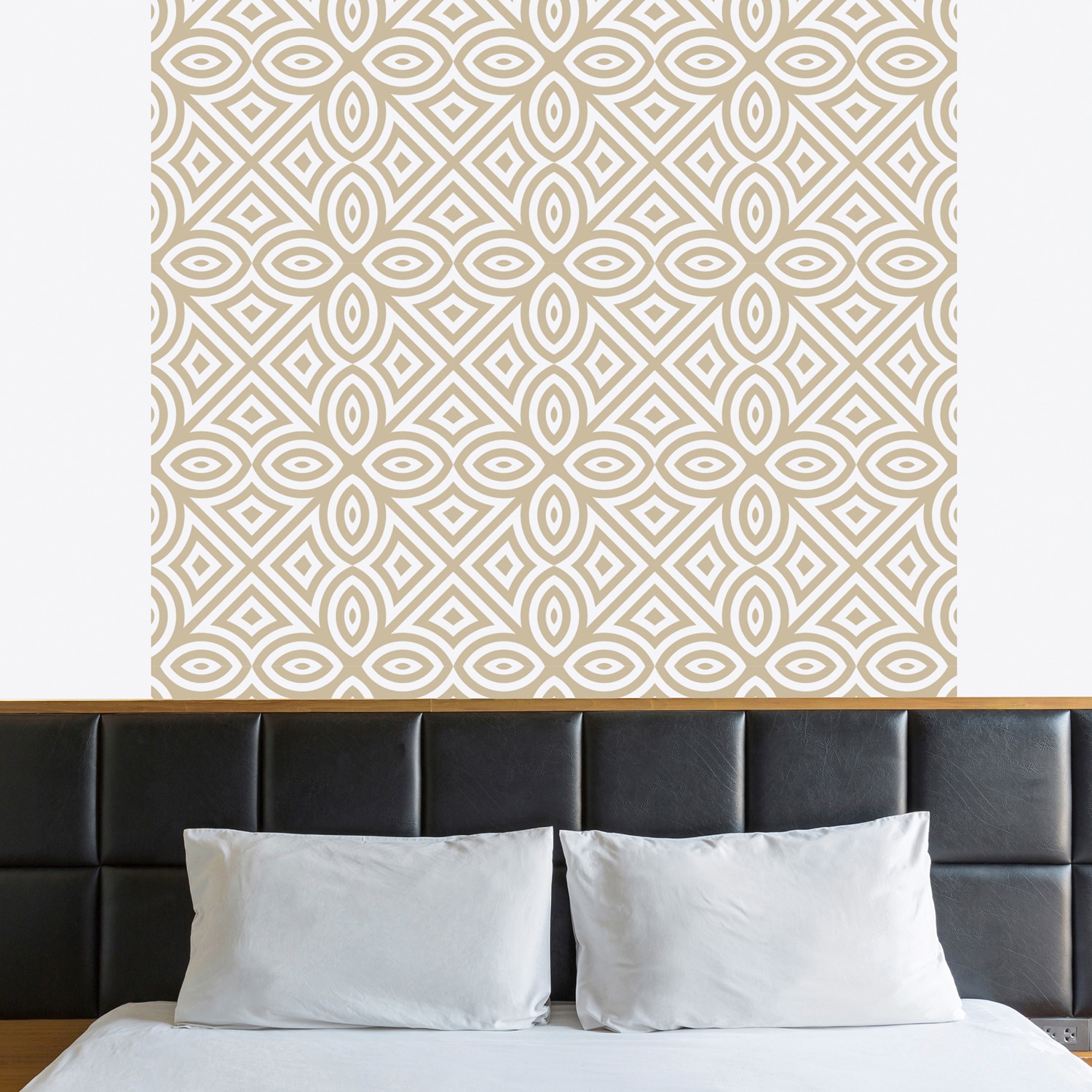queence Vinyltapete »Muster-Beige«, bedruckt-Barock-Antikoptik-Kunst, 90x250cm, selbstklebend, kinderleichte Anbringung, Sticker