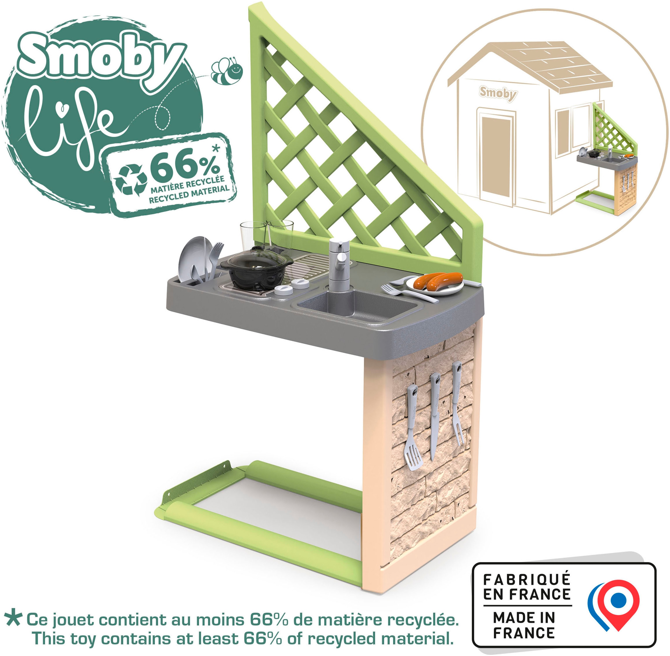Smoby Outdoor-Spielküche »Smoby Life, Spielhaus Zubehör Sommerküche«, Inkl. Zubehör; Made in Europe