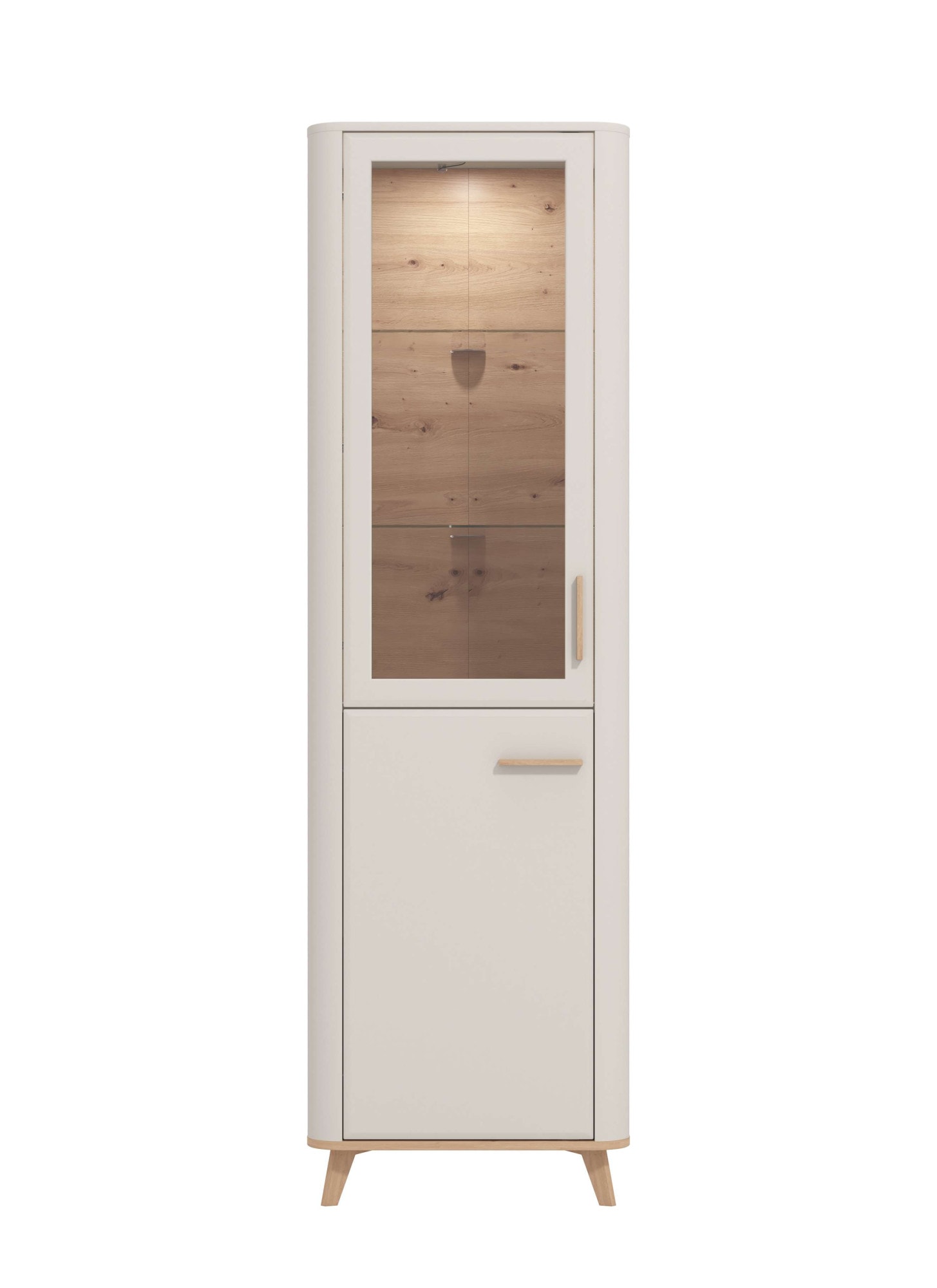 Home affaire Vitrine »Darwen Vitrinenschrank, Glasschrank, Standvitrine, Highboard/Sideboard« 2 Türen, 4 Einlegeböden, 5 Fächer, Gesamtmaße (B/T/H): 58/40/193 cm