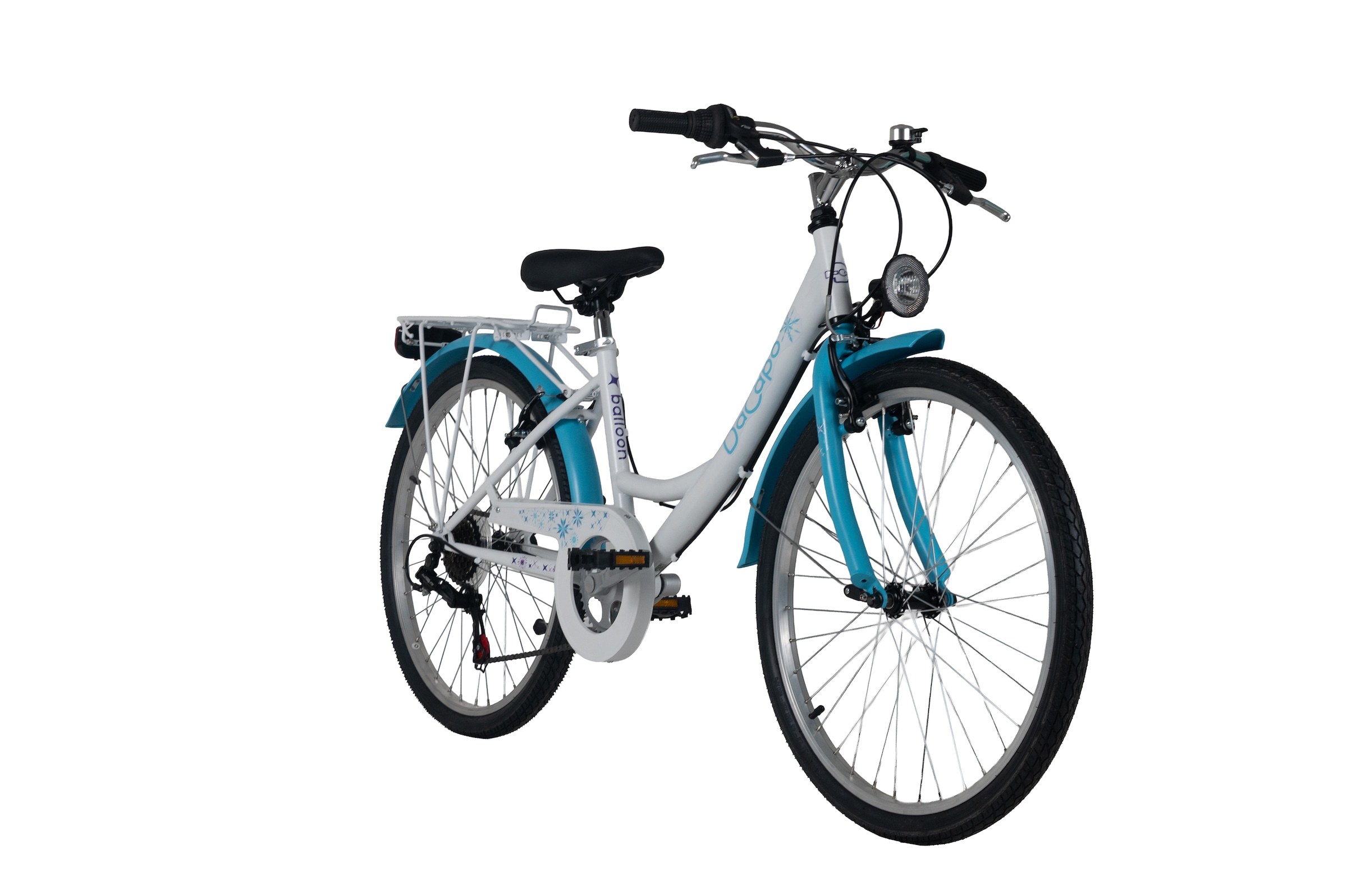 Dacapo Jugendfahrrad »DaCapo Kinderfahrrad 24'' Balloon blau 6 Gänge RH 36 cm« 6 Gang Shimano Tourney Schaltwerk Kettenschaltung