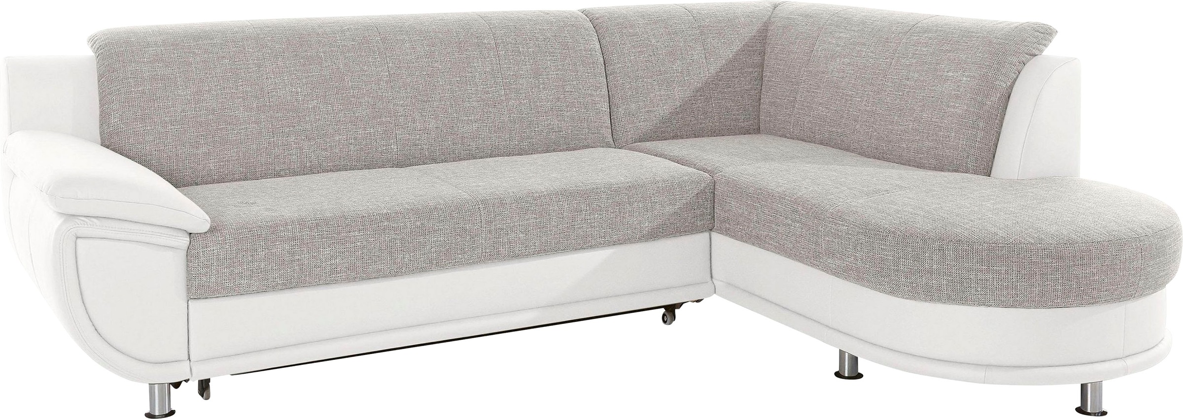 TRENDMANUFAKTUR Ecksofa »Rondo 3, zeitlos und bequem, Materialmix, breite Armlehnen, L-Form«, wahlweise mit Federkern für mehr Komfort, wahlweise mit Bettfunktion