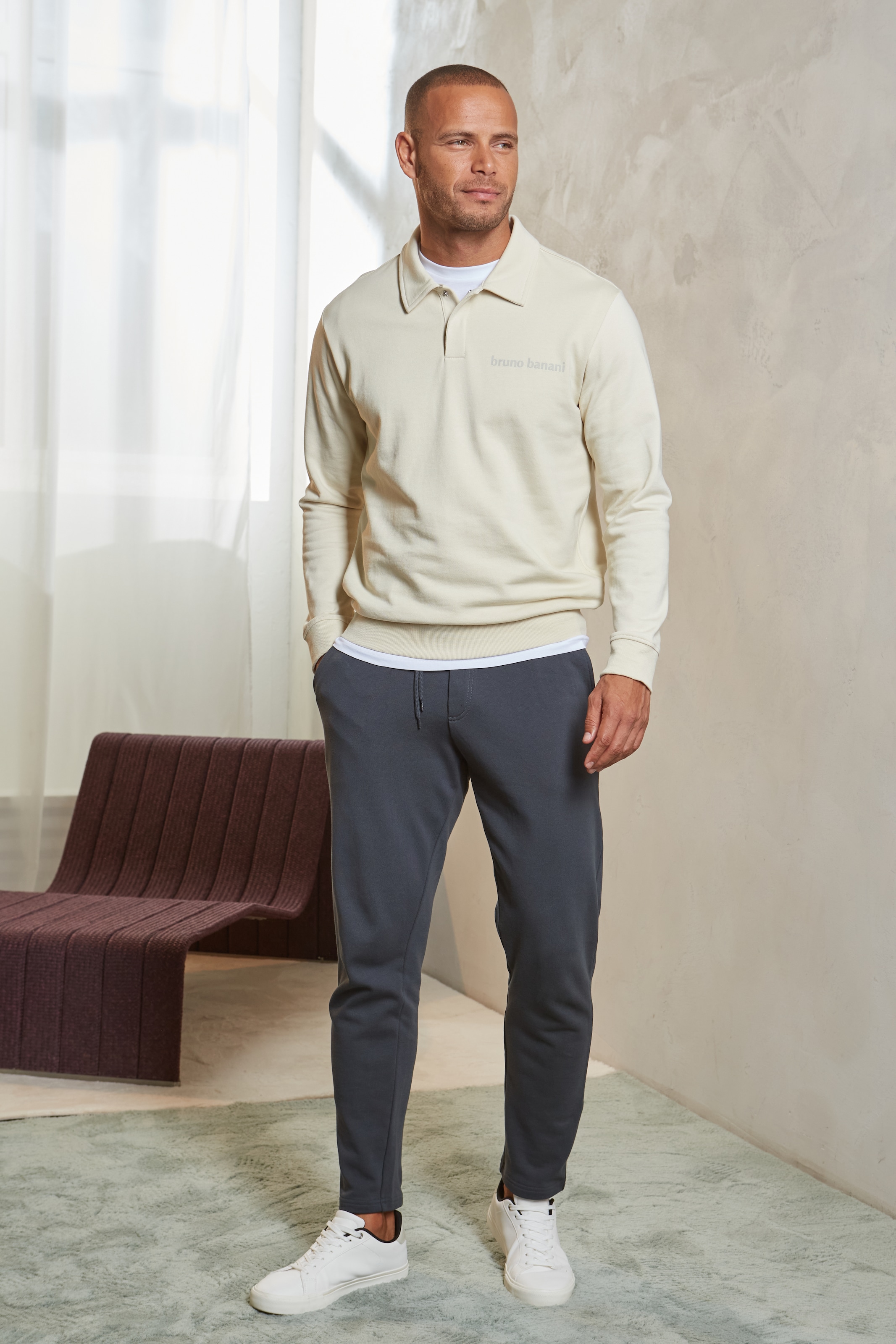 Bruno Banani Relaxhose »lange Joggpants«, Sweathose aus reiner Baumwolle