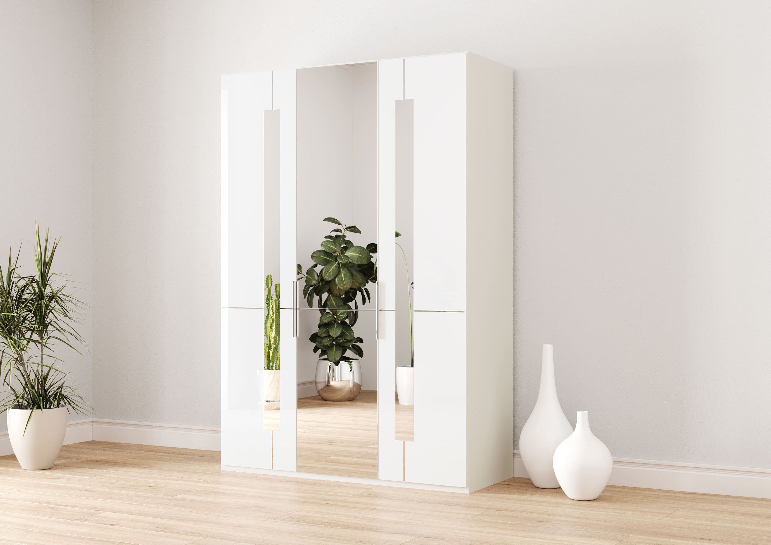 Musterring Kleiderschrank "Imola W" inkl. Einlegeböden und Kleiderstangen, mit Glas- und Spiegeltüren