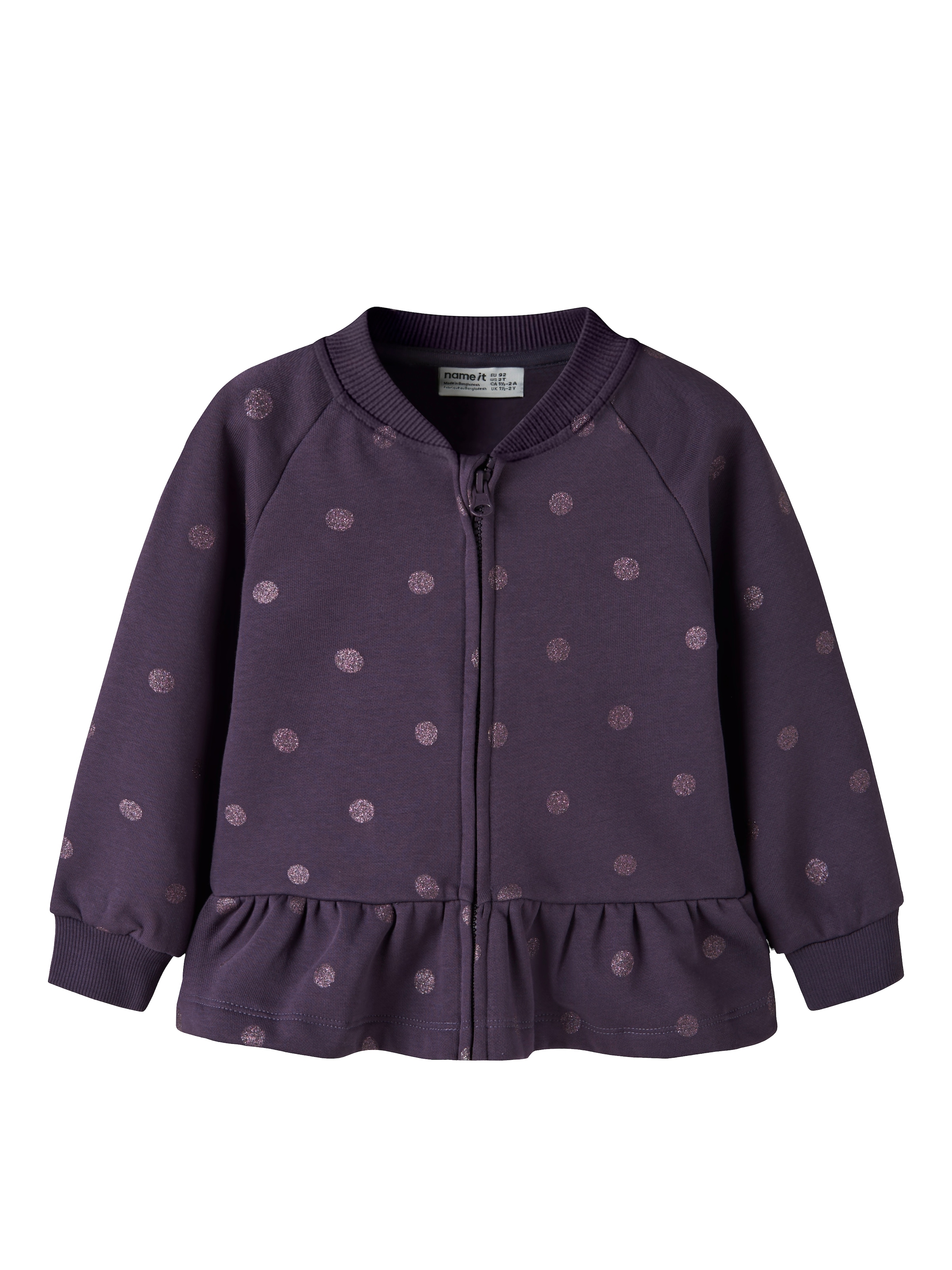 Name It Sweatjacke »NMFOVIDIA LS SWE CARD BRU BF« Baumwollmischung, regular fit