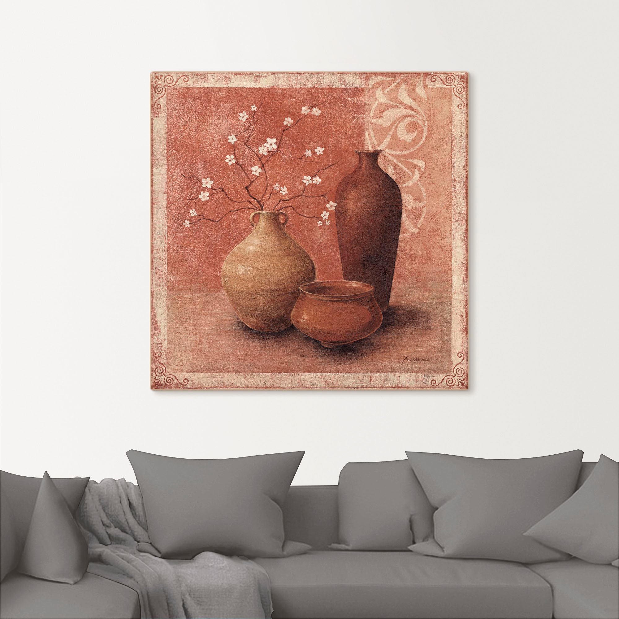 Artland Leinwandbild "Frühling im Fergana Tal" Vasen & Töpfe 1 Stk. tlg. au günstig online kaufen