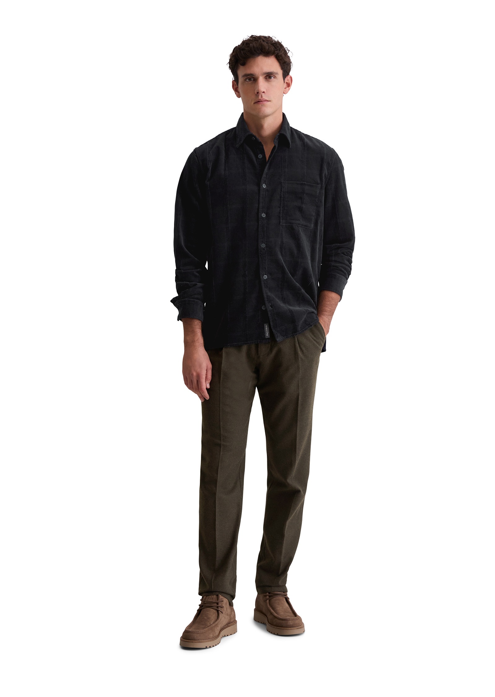 Marc O'Polo Langarmhemd »mit spannendem Struktur-Mix«