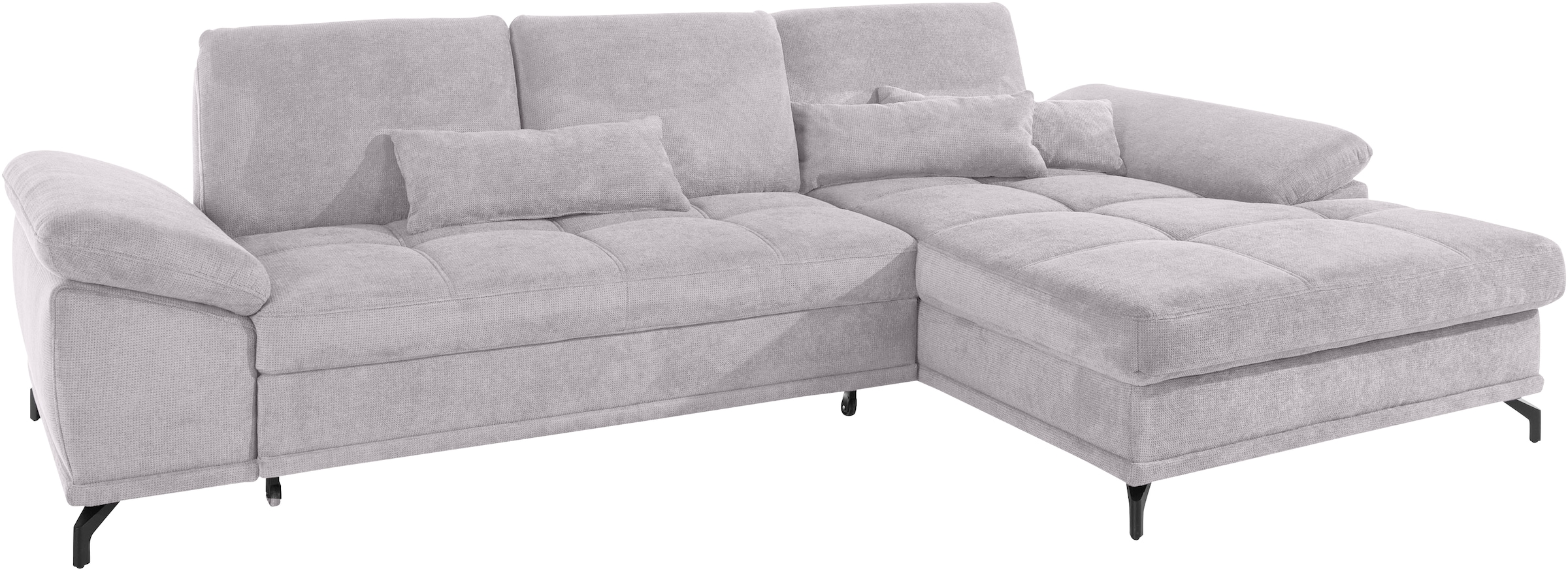Places of Style Ecksofa »Costello«, incl. Sitztiefenverstellung und Armlehnfunktion, incl. 3 Nierenkissen