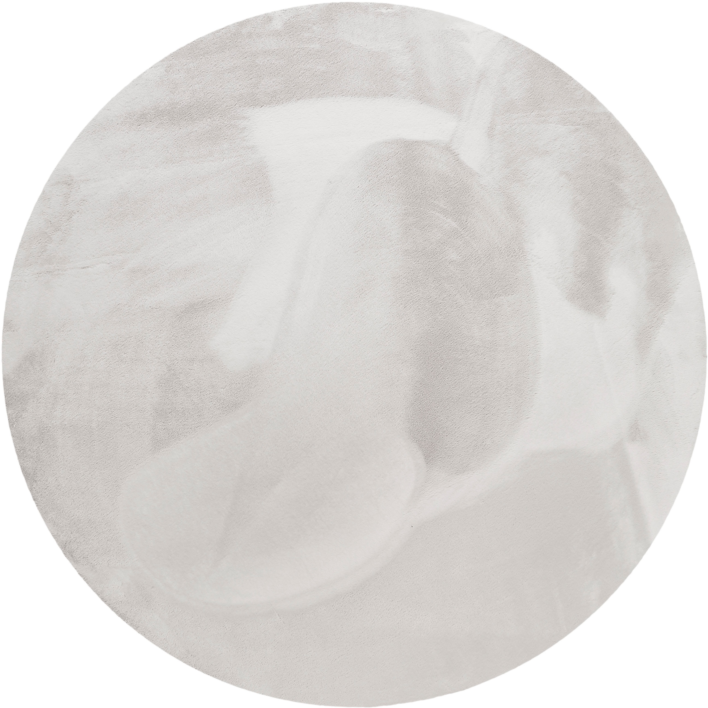 Wecon home Basics Hochflor-Teppich »Anna«, rund, 25 mm Höhe, Wohnzimmer, Schlafzimmer, Felloptik, sehr weich und flauschig, Uni