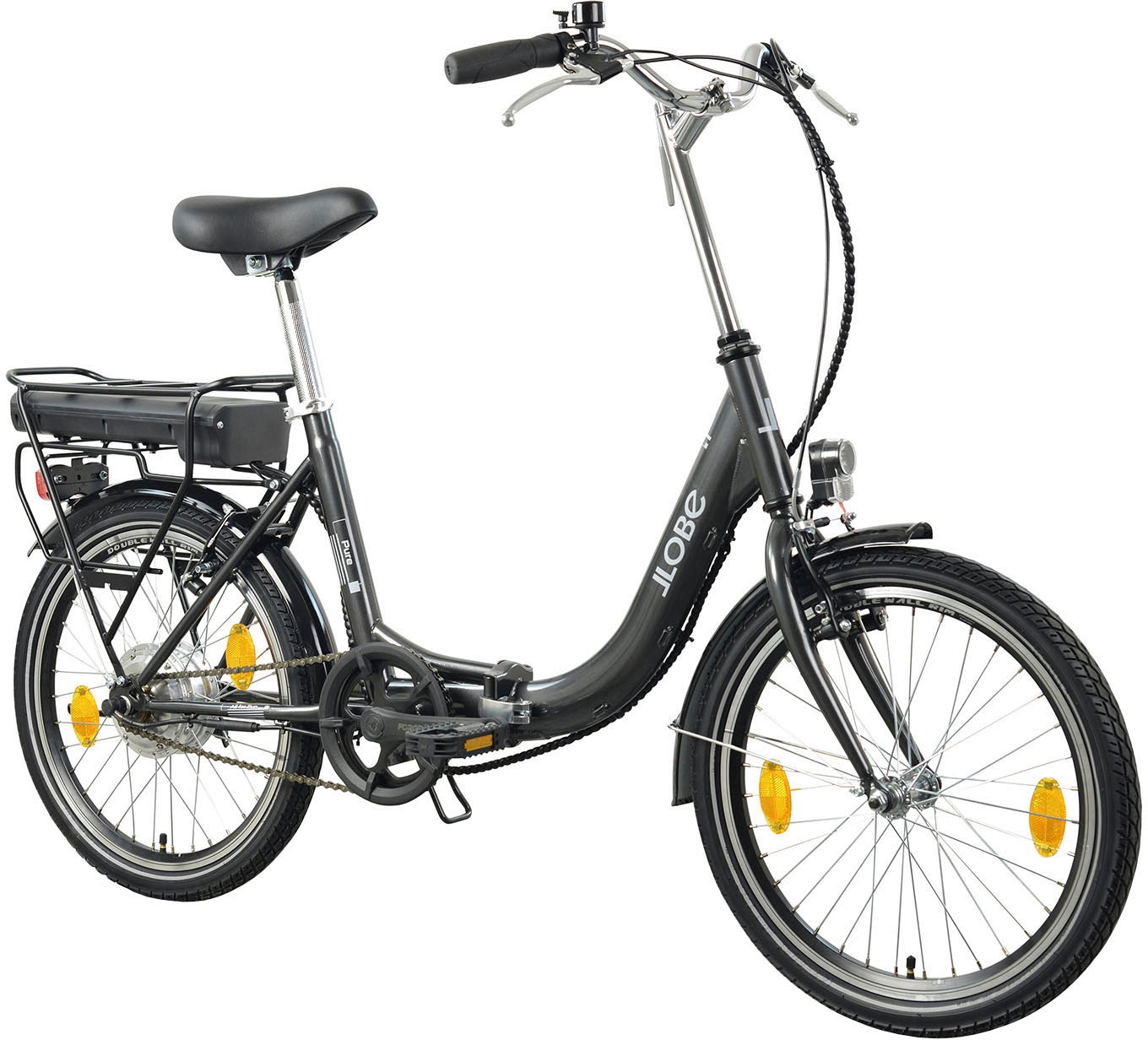 LLobe E-Bike »Elektro Faltrad 20" Pure anthrazit«, Heckmotor 250 W