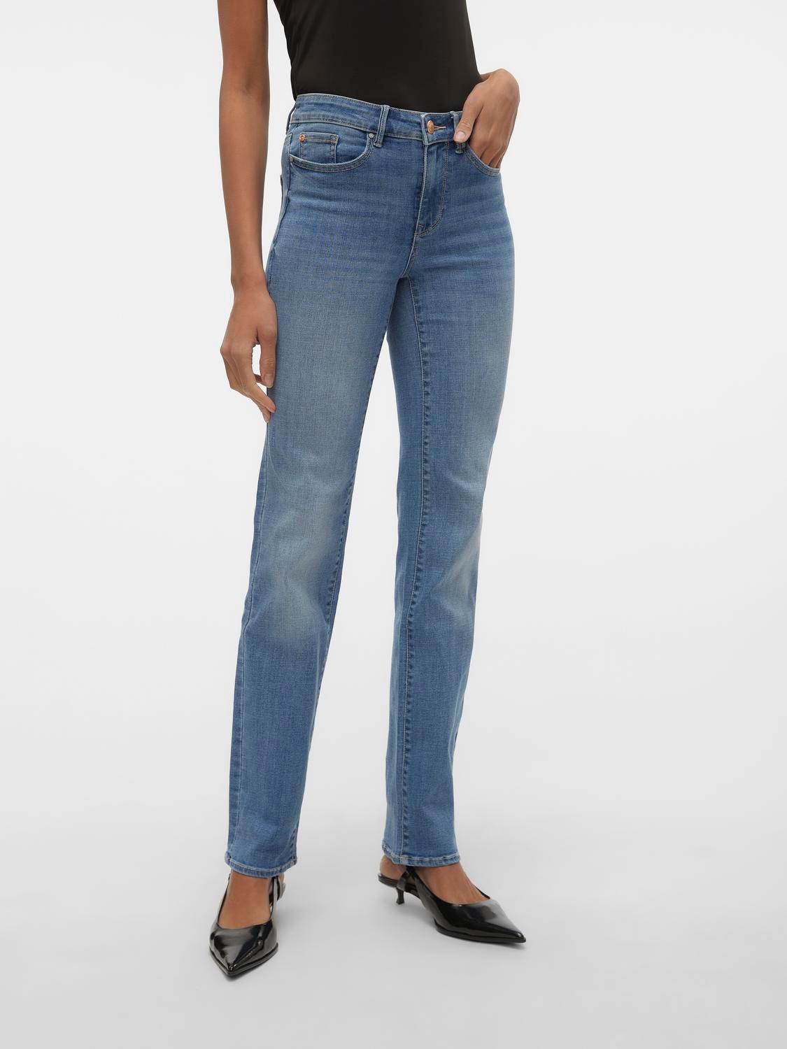 Vero Moda Straight-Jeans "VMFLASH MR STRAIGHT JEANS LI347 GA NOOS" Baumwoll günstig online kaufen