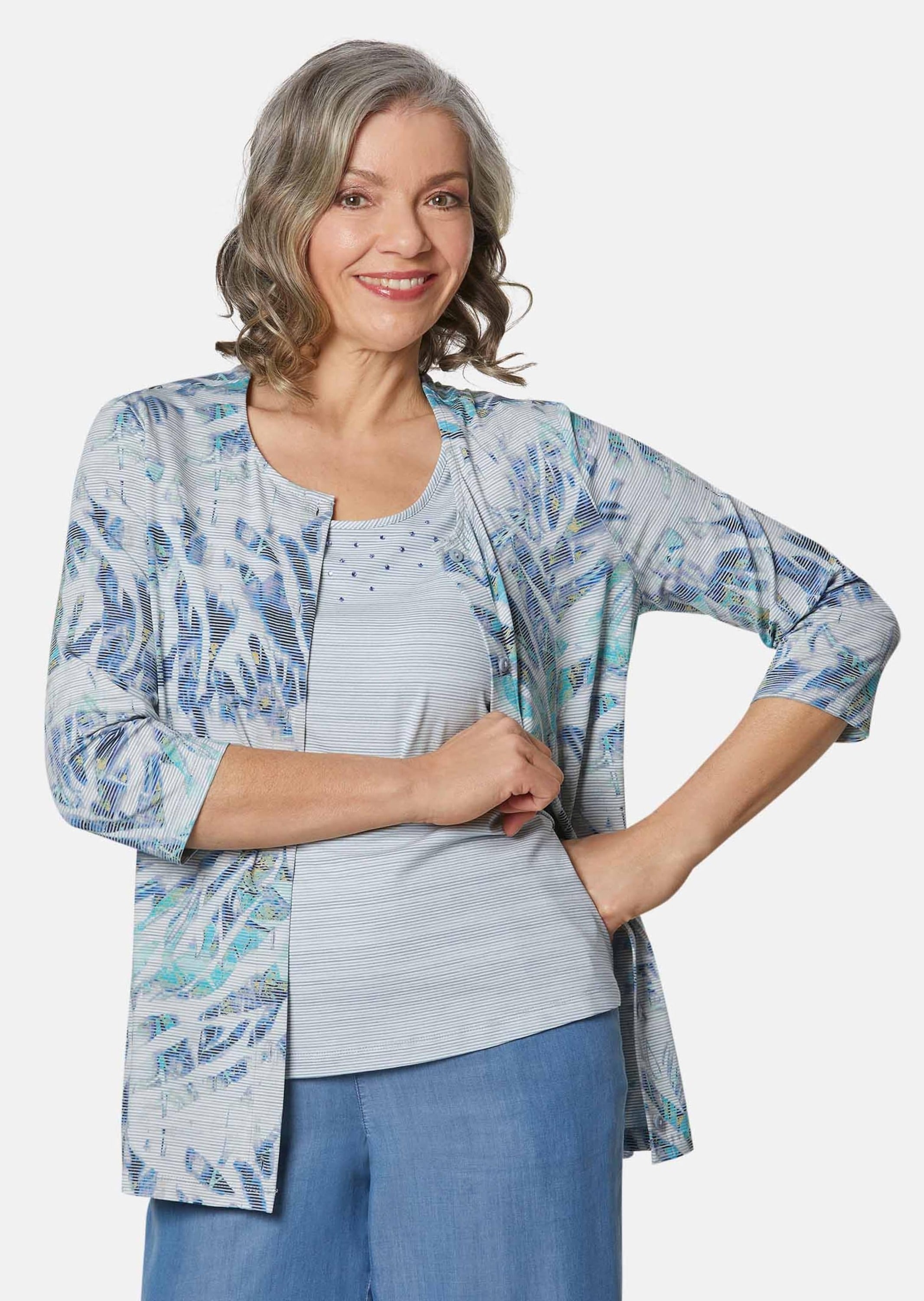 GOLDNER 2-in-1-Shirt »Druckshirt-Set Set aus Shirtjacke und Top«