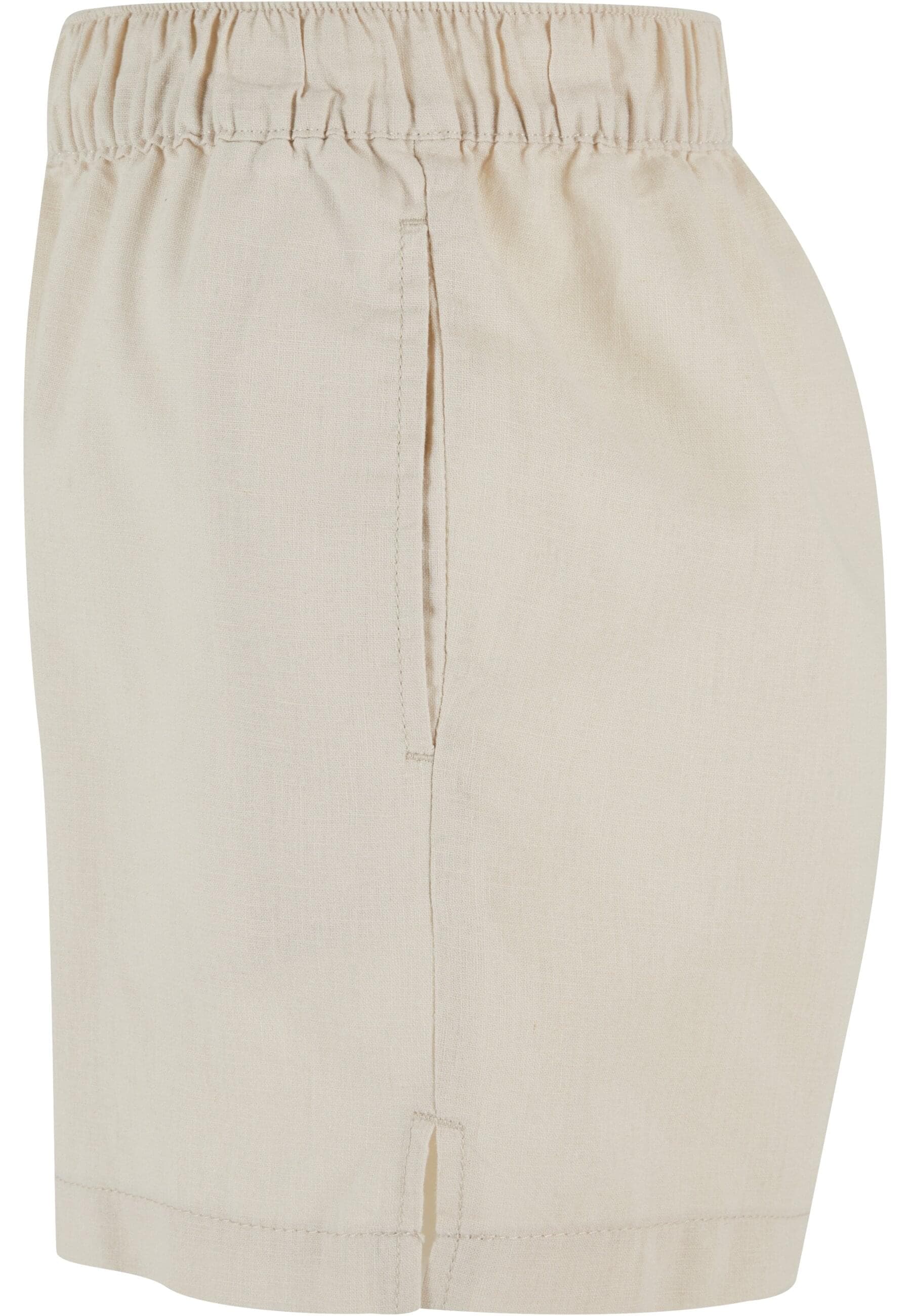 URBAN CLASSICS Shorts »Urban Classics Damen Ladies Linen Mixed Boxer Shorts«, (1 tlg.)