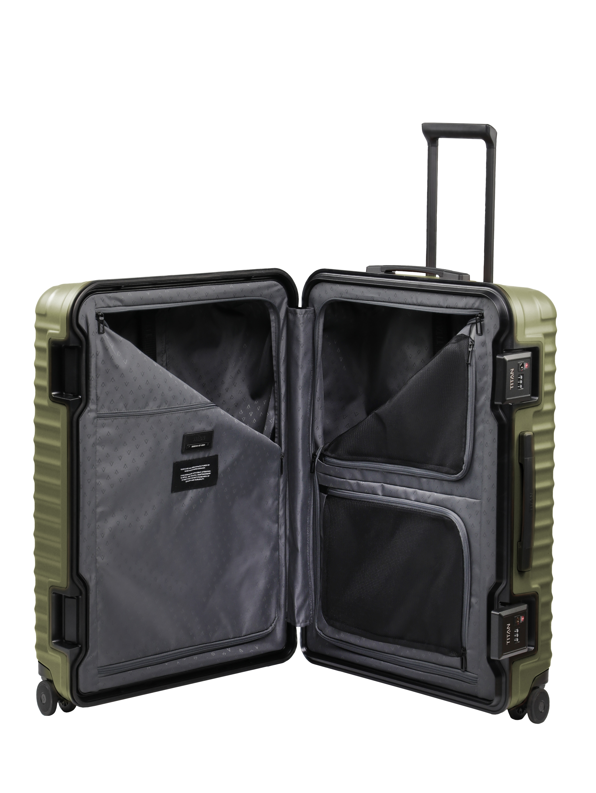 TITAN® Trolley »OVERSEAS Koffer Hartschale« 101 l 4 Rollen mit TSA-Rahmenschloss, Mono-Lock und kratzresistenter Oberfläche