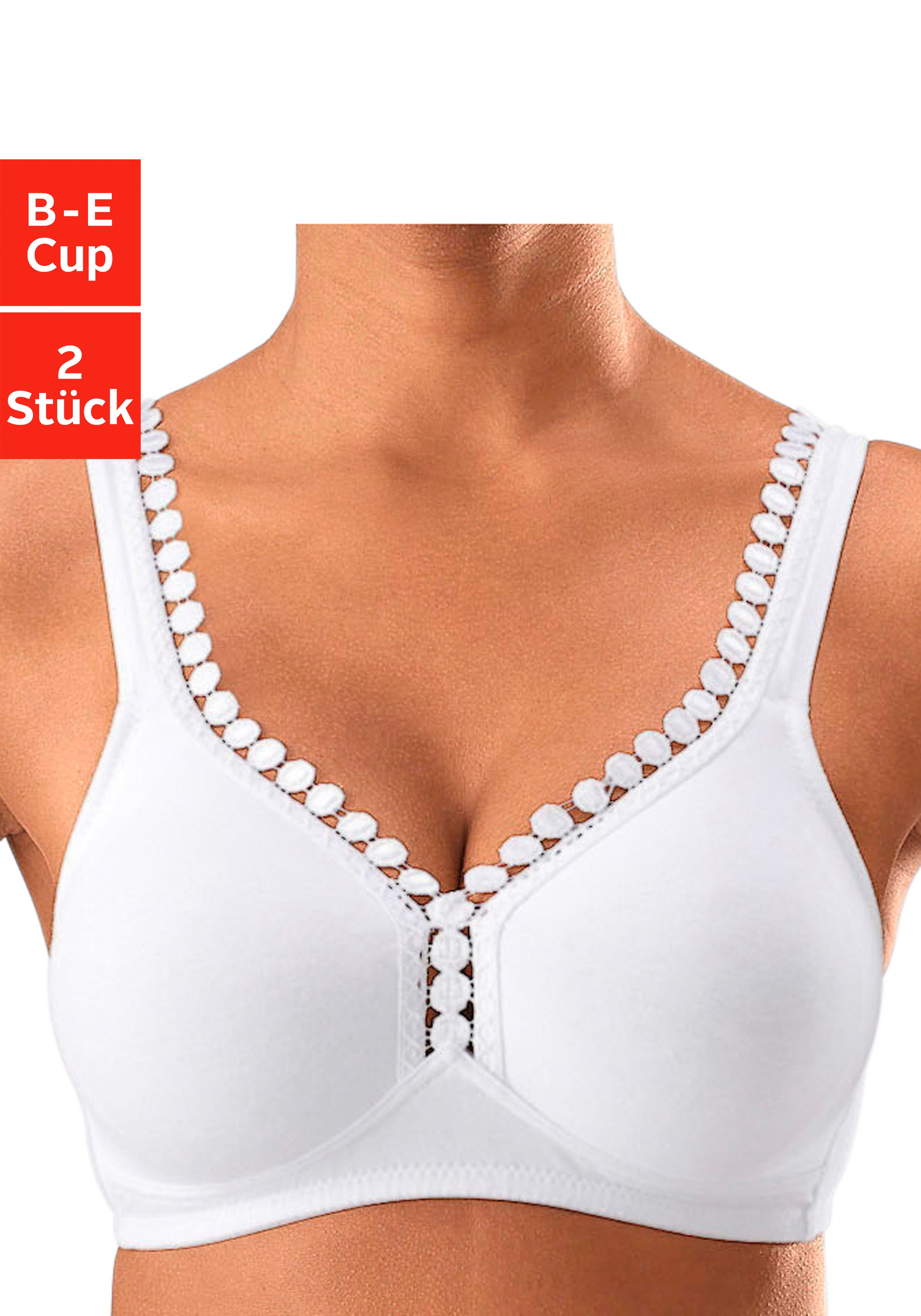 petite fleur by Lascana Soft-BH ", BH ohne Bügel, Baumwoll-BH" Packung, große Größen, bequemer BH