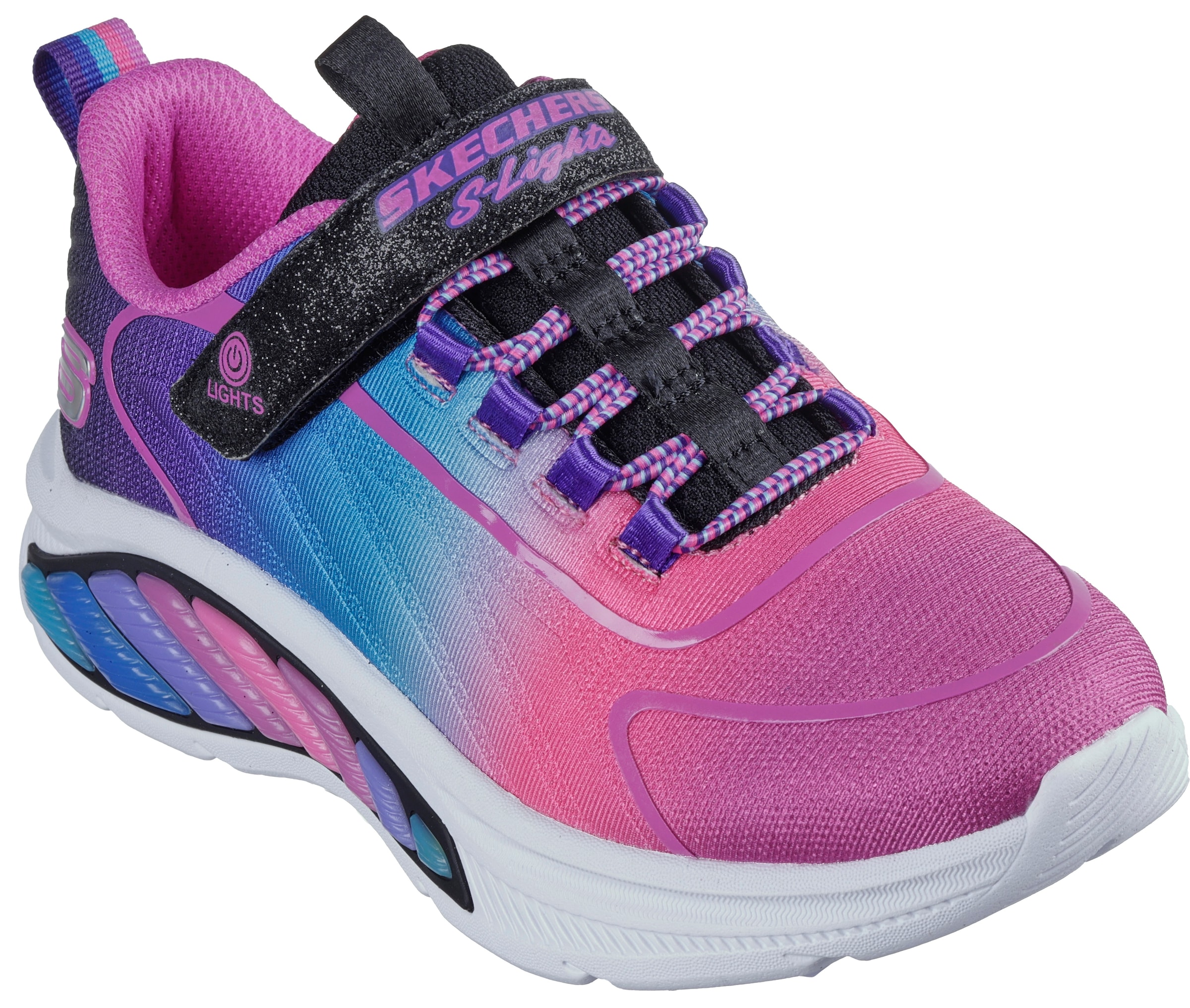 Skechers Kids Sneaker »RAINBOW CRUISERS«, Blinkschuh, LED Schuh, Klettschuh mit schönem Ombre Farbverlauf