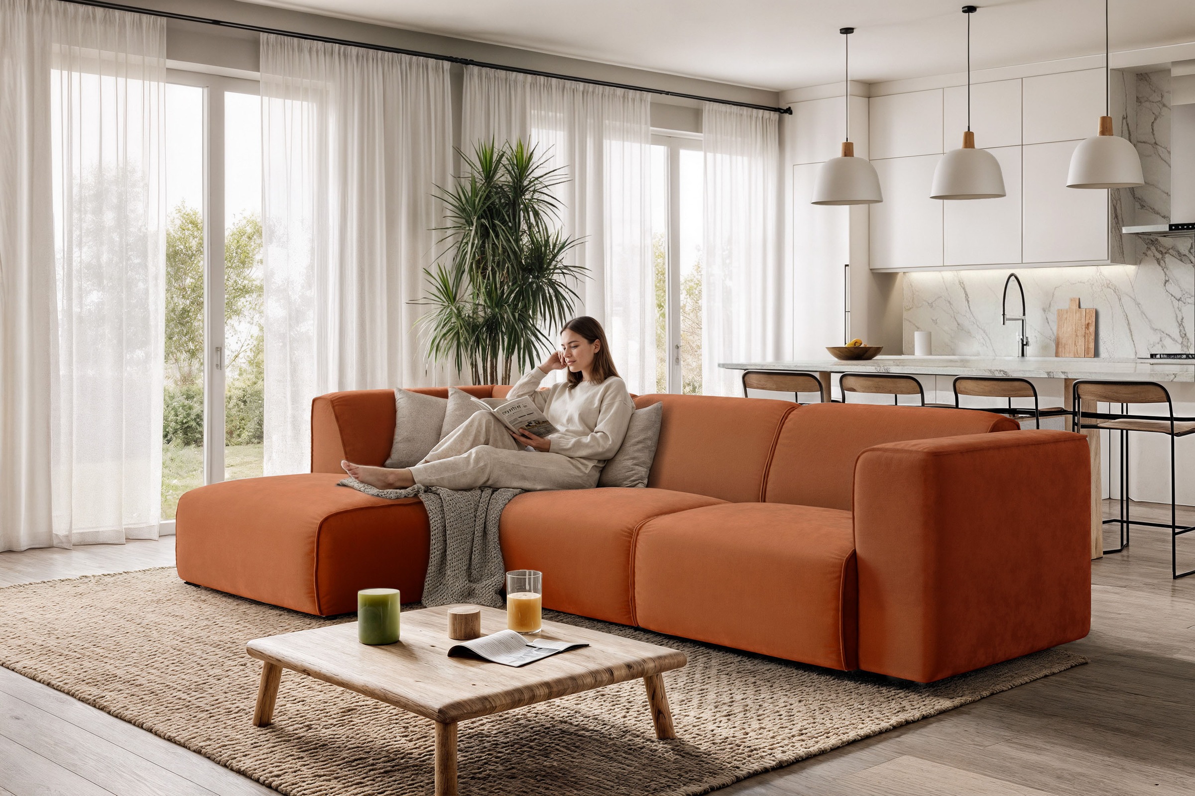 OTTO home Ecksofa "Merid L-Form, jederzeit durch Module erweiterbar, B/T/H: günstig online kaufen