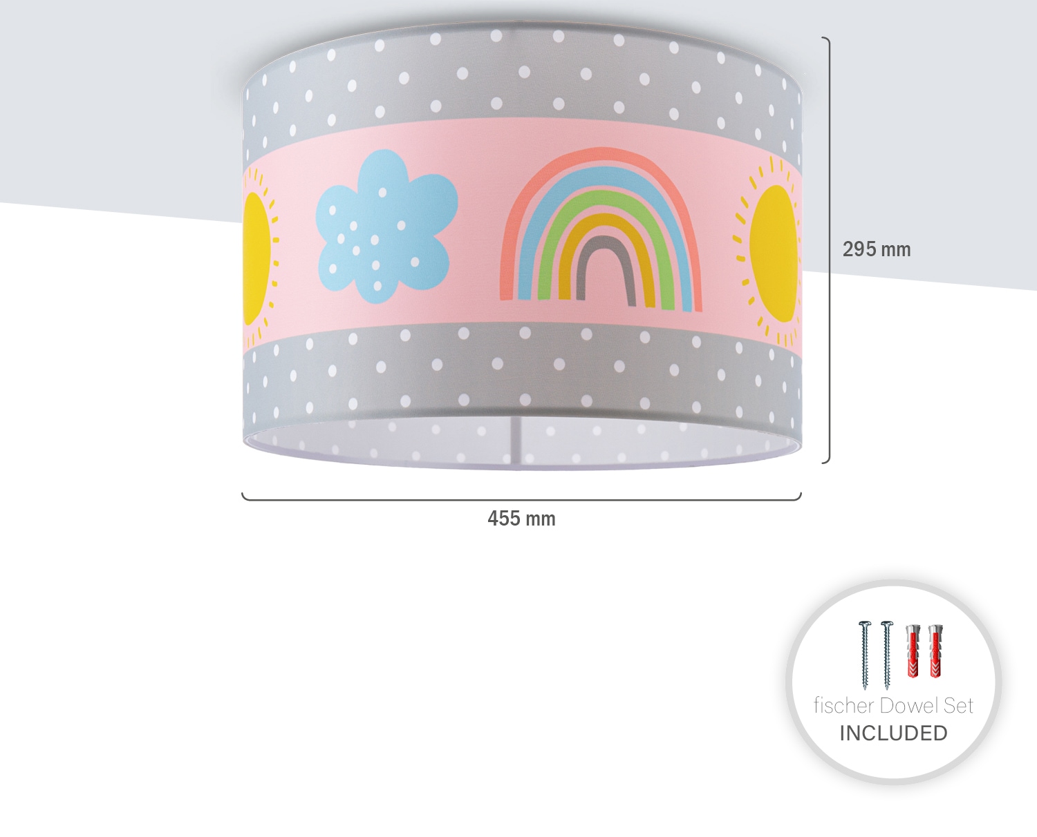 Paco Home Deckenleuchte »Cosmo 962«, 1 flammig-flammig, Lampe Kinderzimmer  Deckenlampe Regenbogen Sonne Rosa Grau Weiß E27 | BAUR