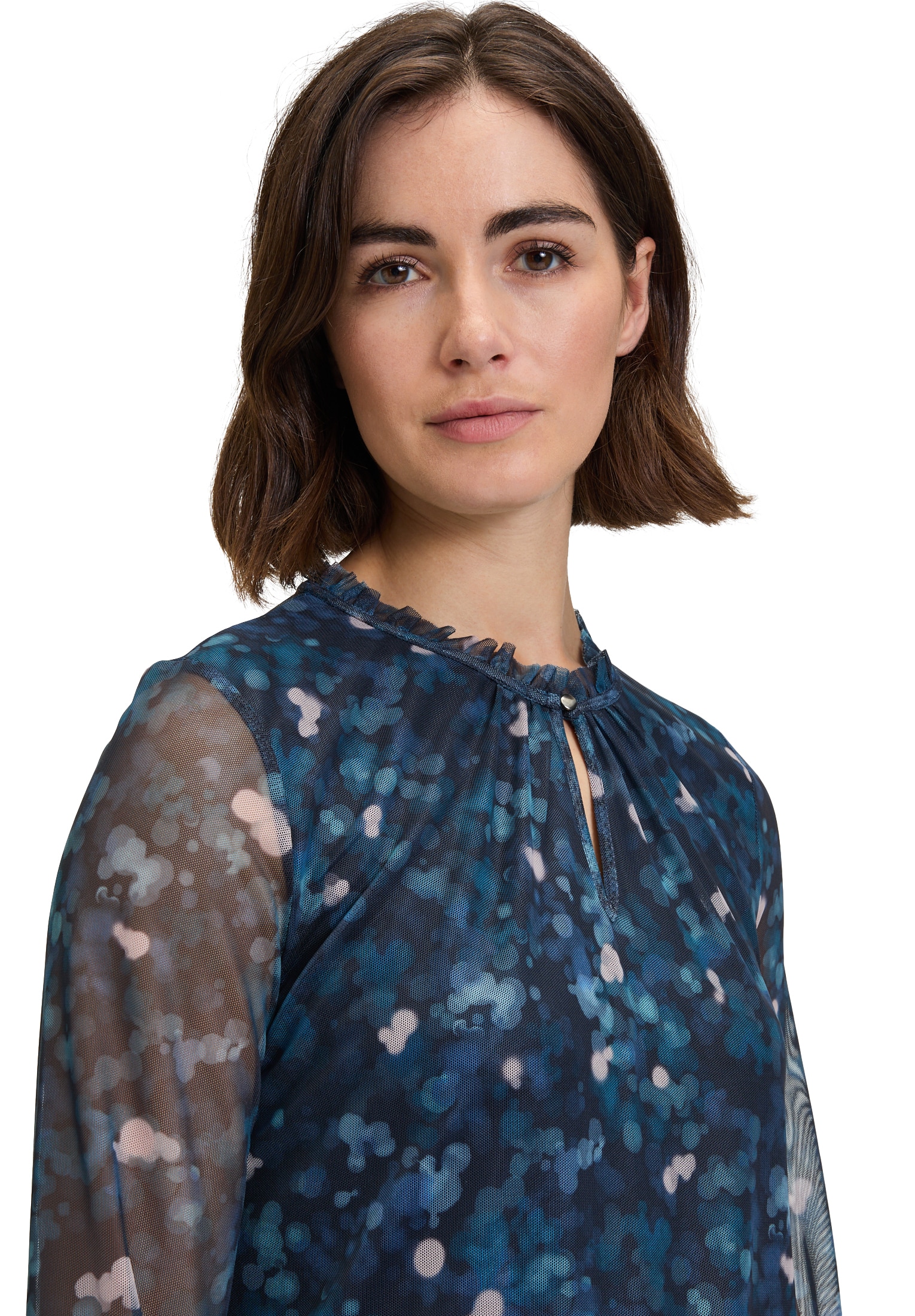 Betty&Co Kurzarmshirt »Betty & Co Damen Blusenshirt mit gekräuseltem Ausschnitt«, (1 tlg.), Druck