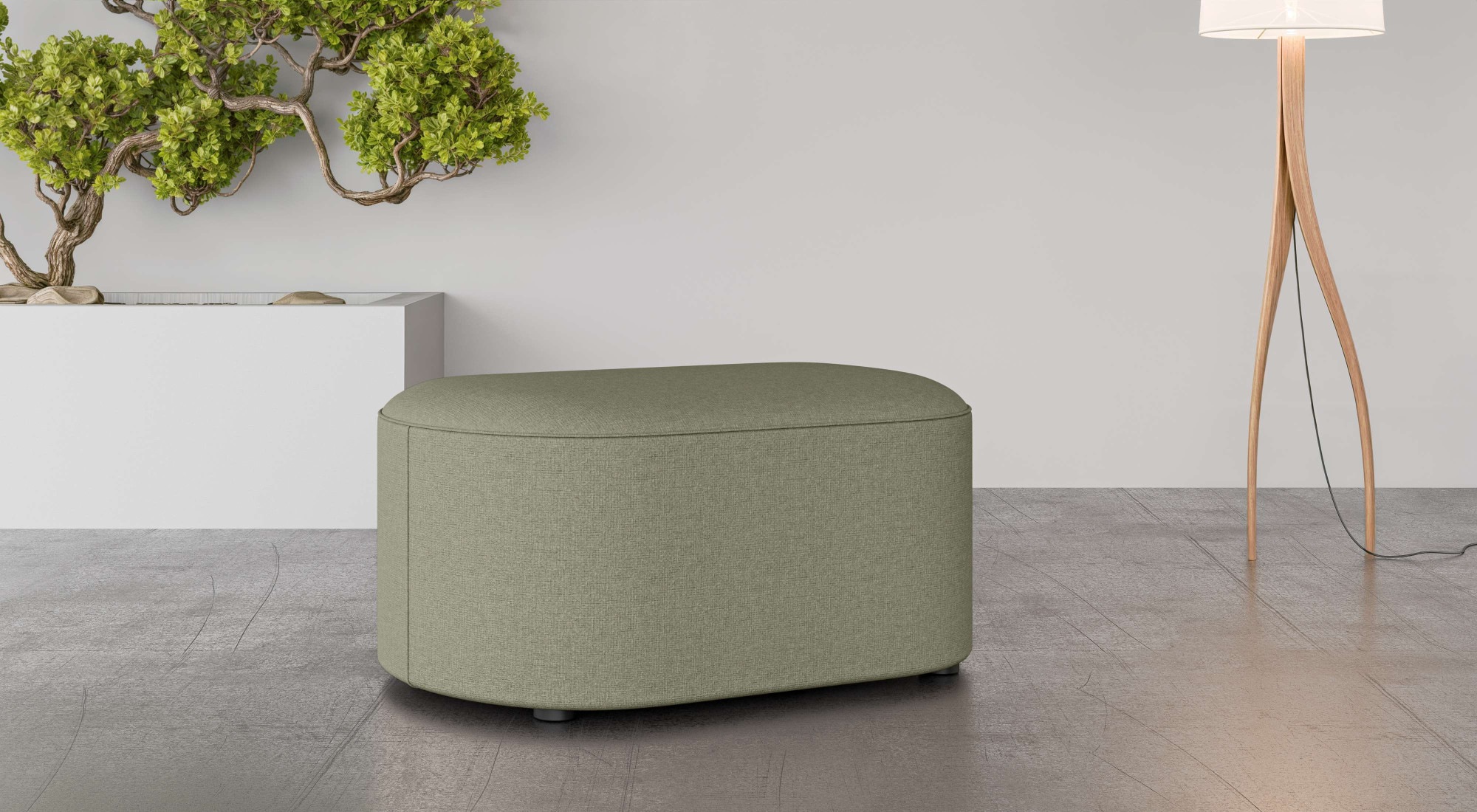 OTTO home Polsterhocker "Polsterhocker Tvinne, mit Wellenunterfederung" passend zum Ecksofa, auch in Bouclé, B/T/H: 90/50/44 cm