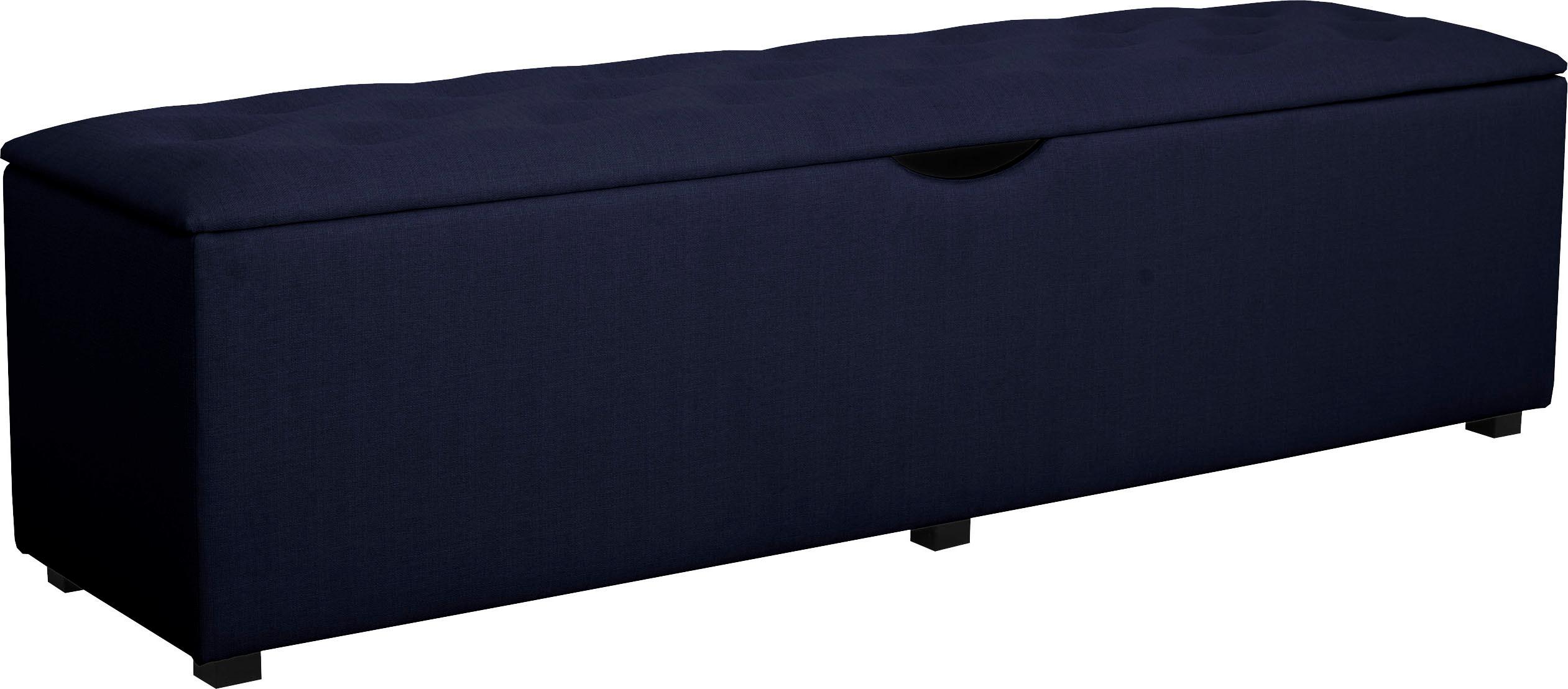 Hockerbank PLACES OF STYLE, B:120cm H:42cm T:40cm, blau, Struktur fein (100% Polyester) für Bett Classico, Piazza, Premium und Vega;Struktur (100%