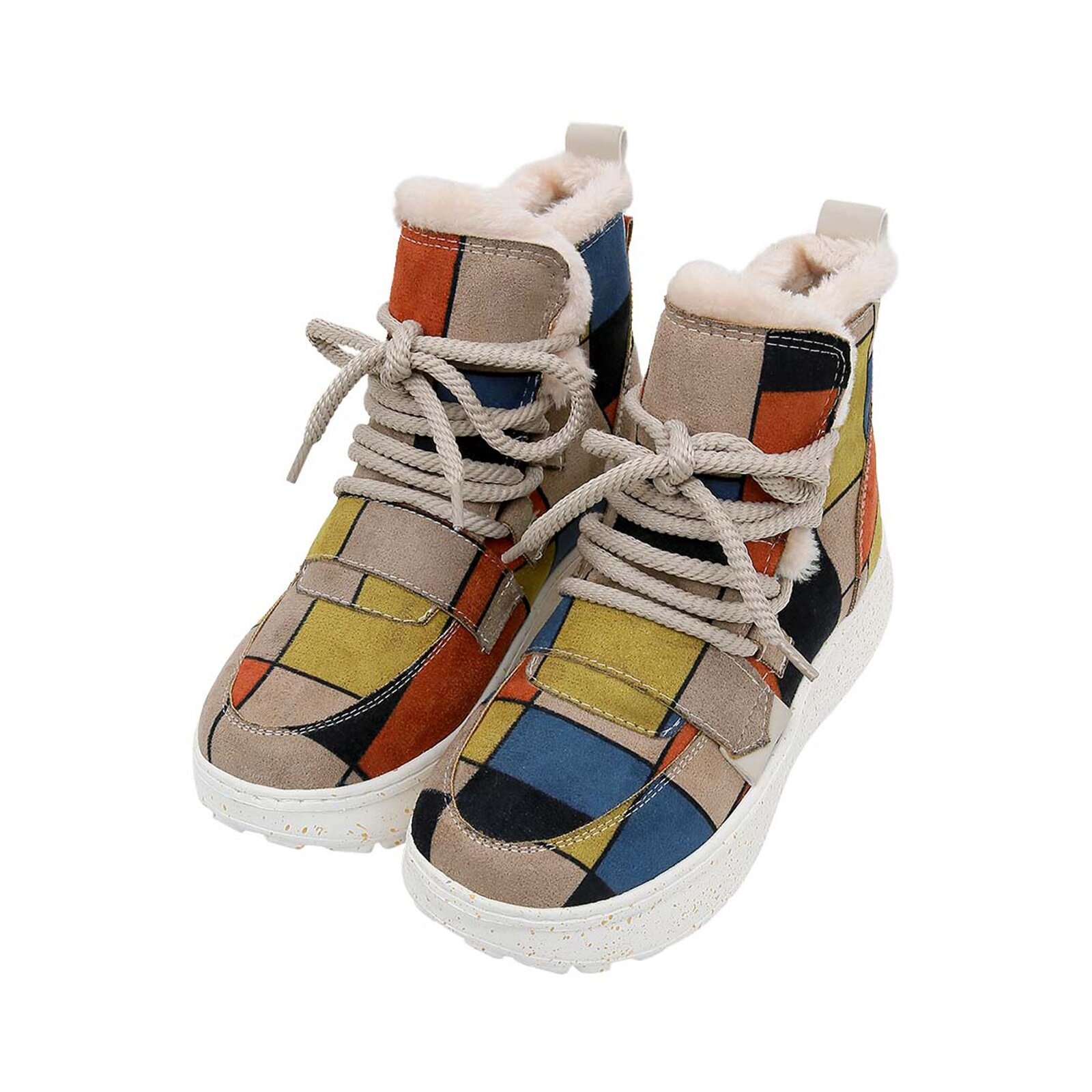 DOGO Schnürstiefelette "Snowie Piet-Mondrian Damen Boots / Female", Vegan günstig online kaufen