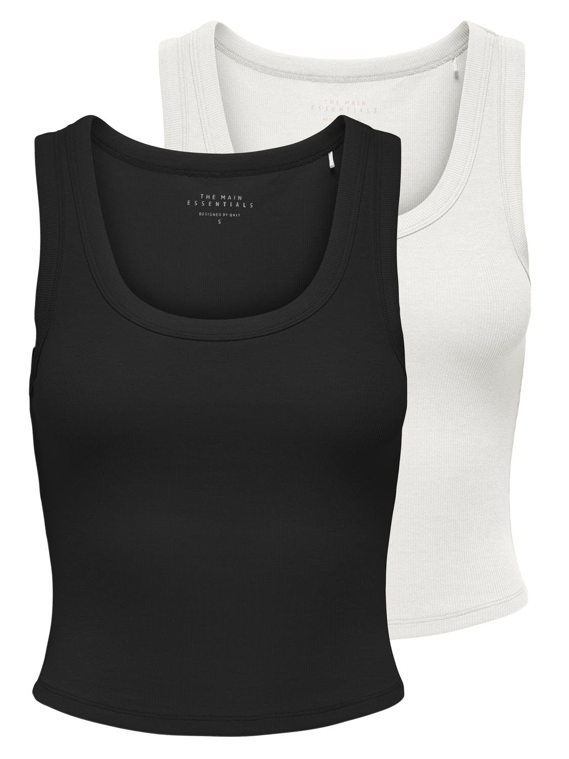 ONLY Tanktop »ONLEASY S/L TANK TOP JRS 2 PACK«, (Set, 2 tlg.)