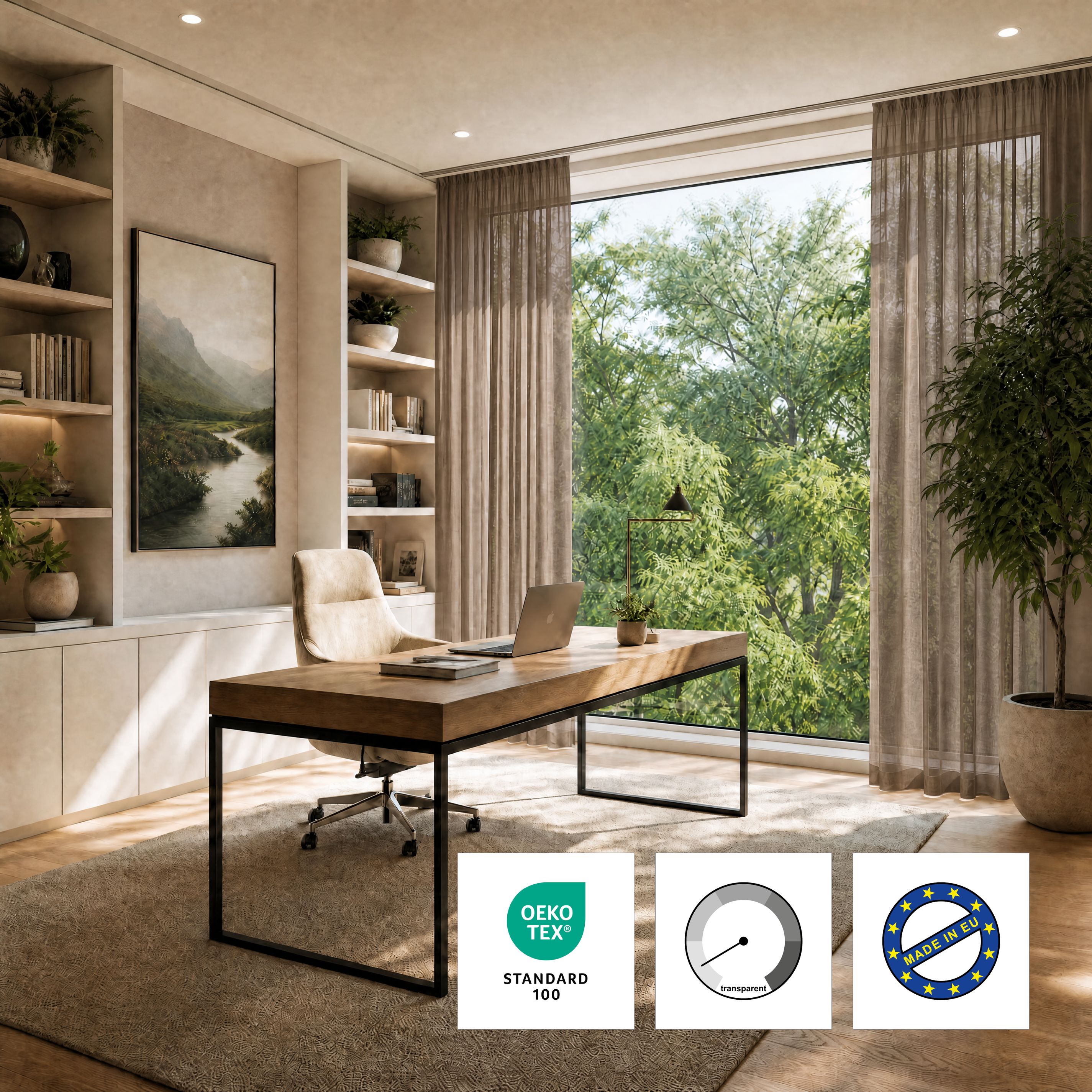 OTTO home "ELVIRA, nach Wunschmaß" Kräuselband 1 Stk. tlg. Maßanfertigung, made in europe, Wohnzimmer, Schlafzimmer, uni