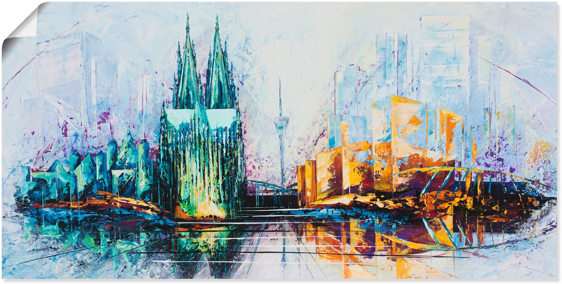 Artland Poster "Kölner Dom Skyline 6", Deutschland, (1 St.), als Alubild, Leinwandbild, Wandaufkleber oder Poster in ver