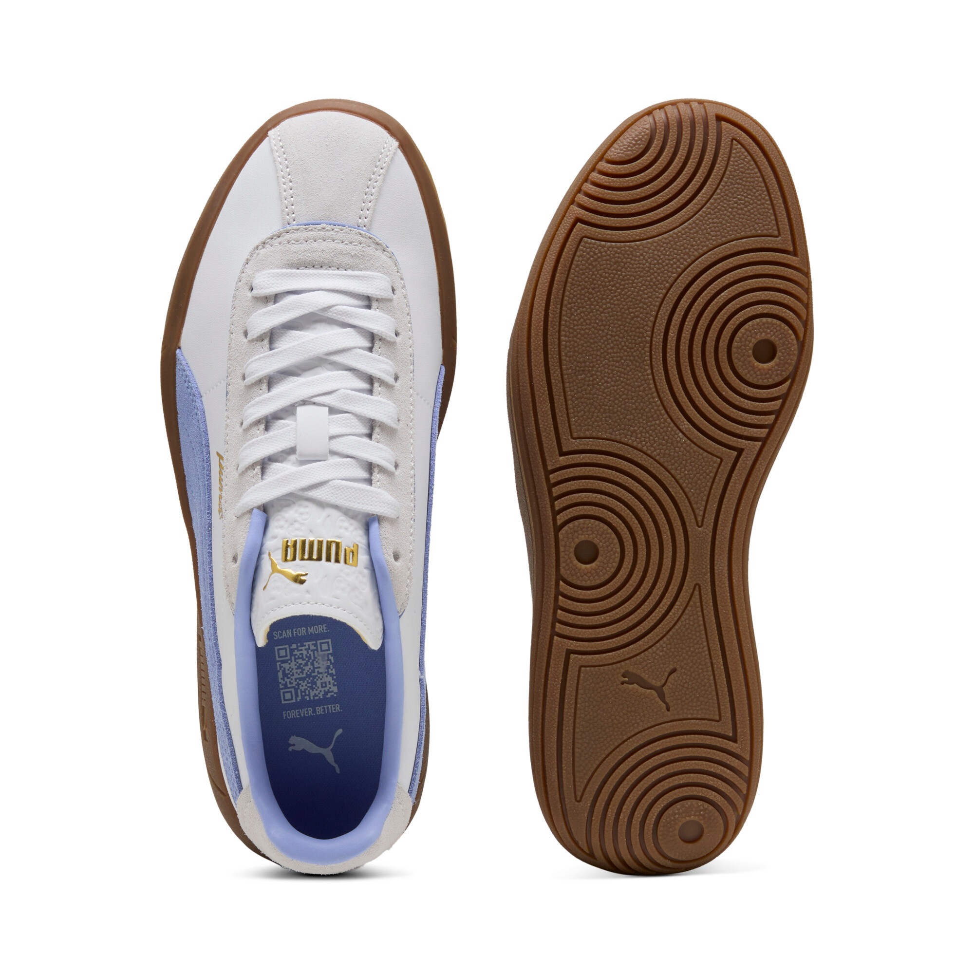 Sneaker PUMA "CLUB KLASSIKA", Damen, Gr. 41, puma weiß, intense lavender, Leder, Schuhe Sneaker, Obermaterial aus Leder, Innenmaterial aus Textil 3