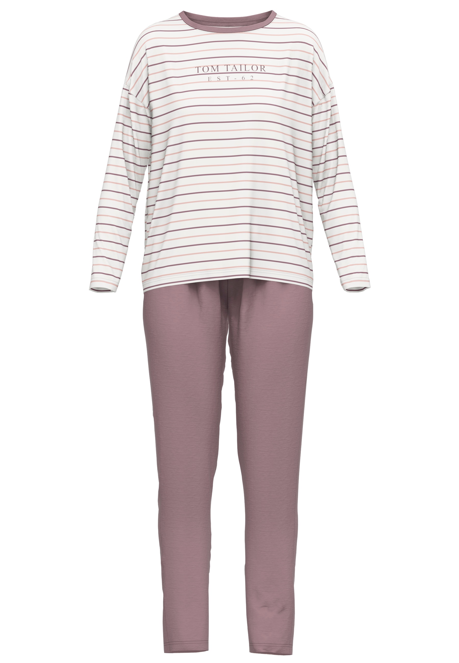 TOM TAILOR Pyjama "Zaria" 2 gestreiftes Oberteil, mit Rundhalsausschnitt un günstig online kaufen