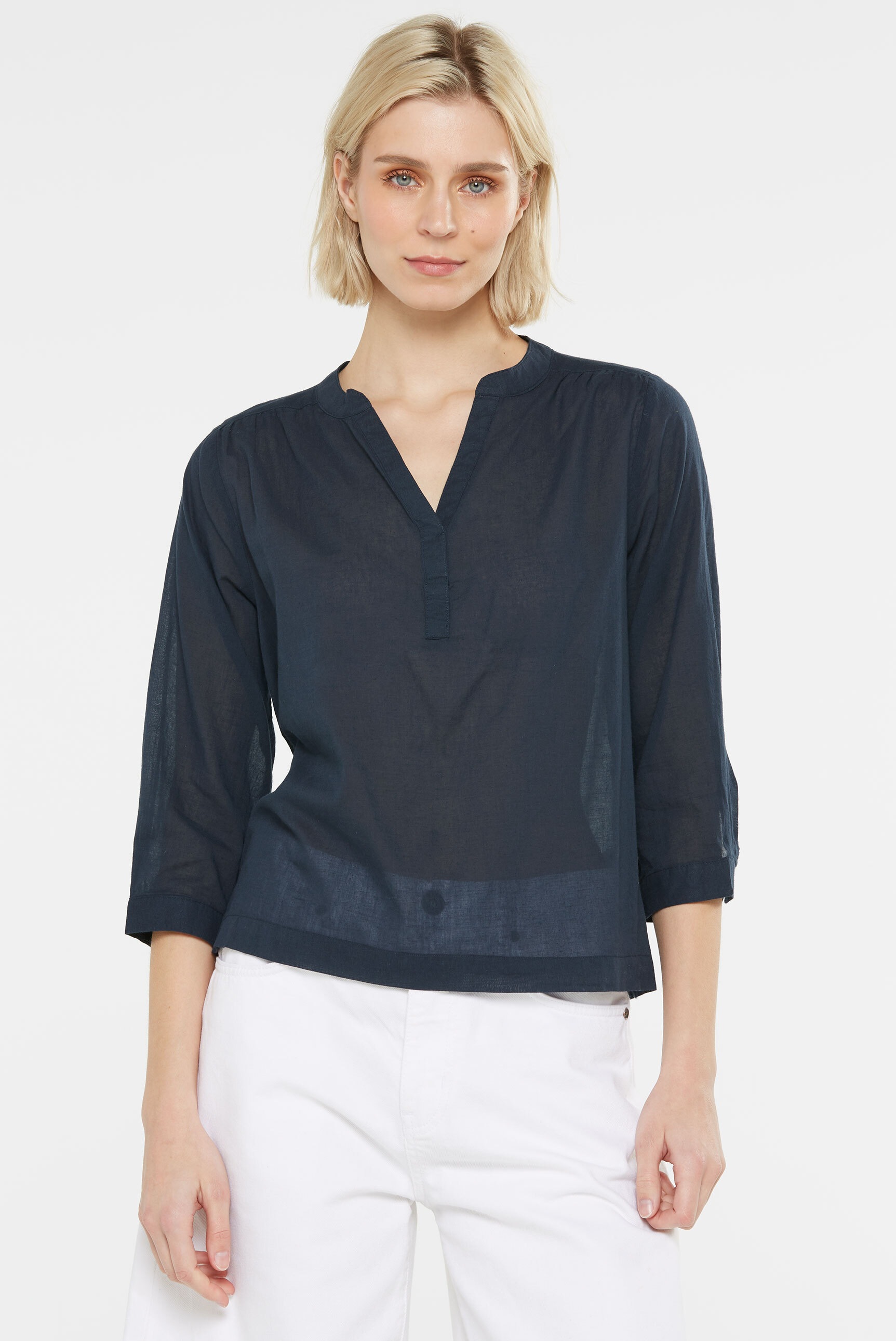 SENSES.THE LABEL Schlupfbluse, mit Tunika Ausschnitt