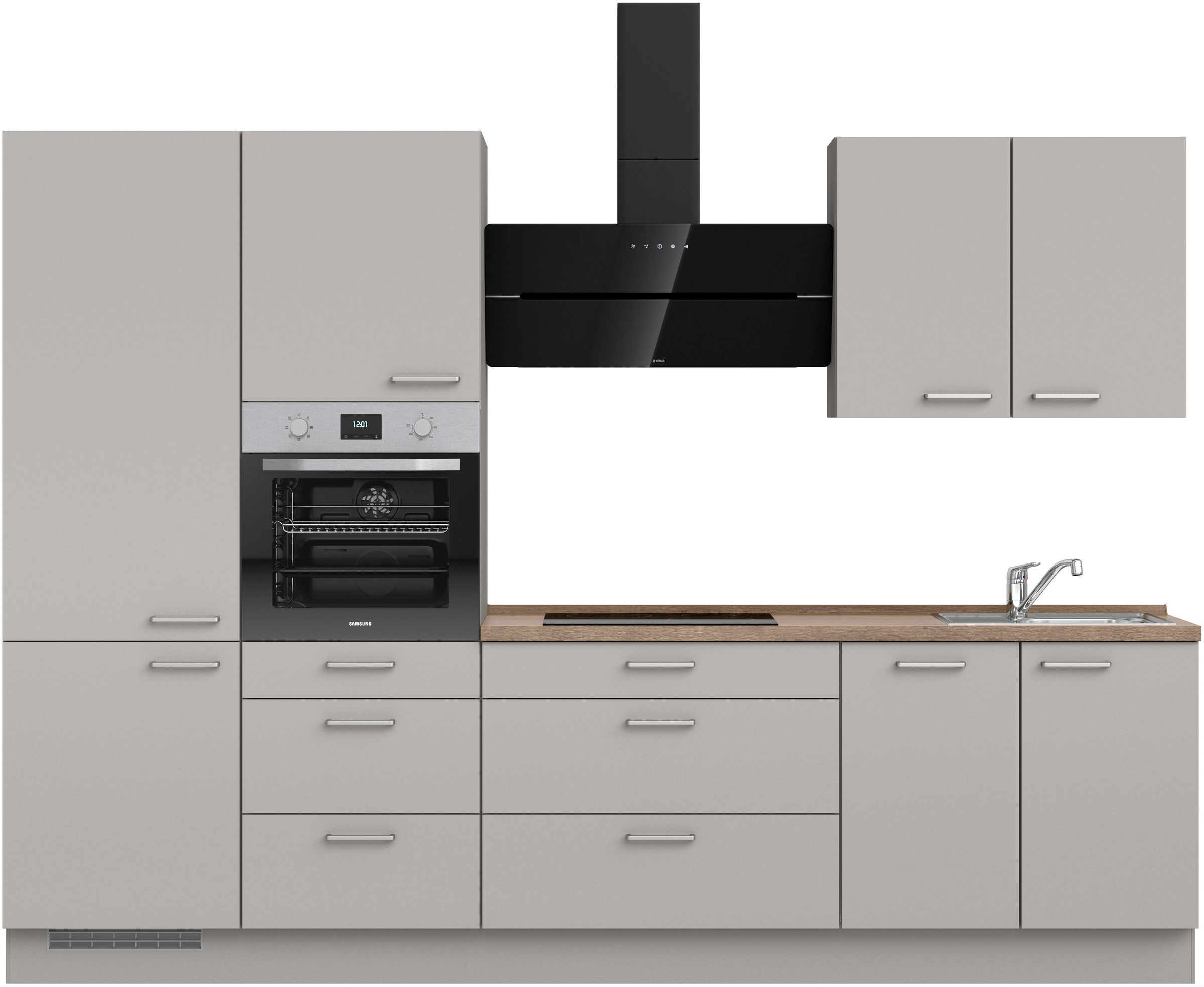 nobilia Küchenzeile ""Touch II", NEU: individuell anpassbar mit gratis Profi-Beratung" vormontiert, Breite 300 cm, Ausrichtung wählbar, wahlw. mit E-Geräten