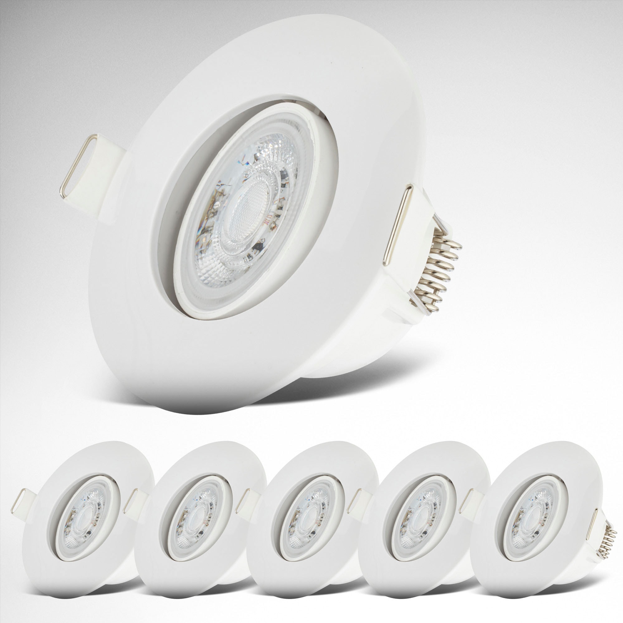 B.K.Licht LED Einbauleuchte »BK_EL1584 LED Bad Einbauleuchten IP65 6er-Set Schwenkbar«,  4,9W 480Lm 3.000K