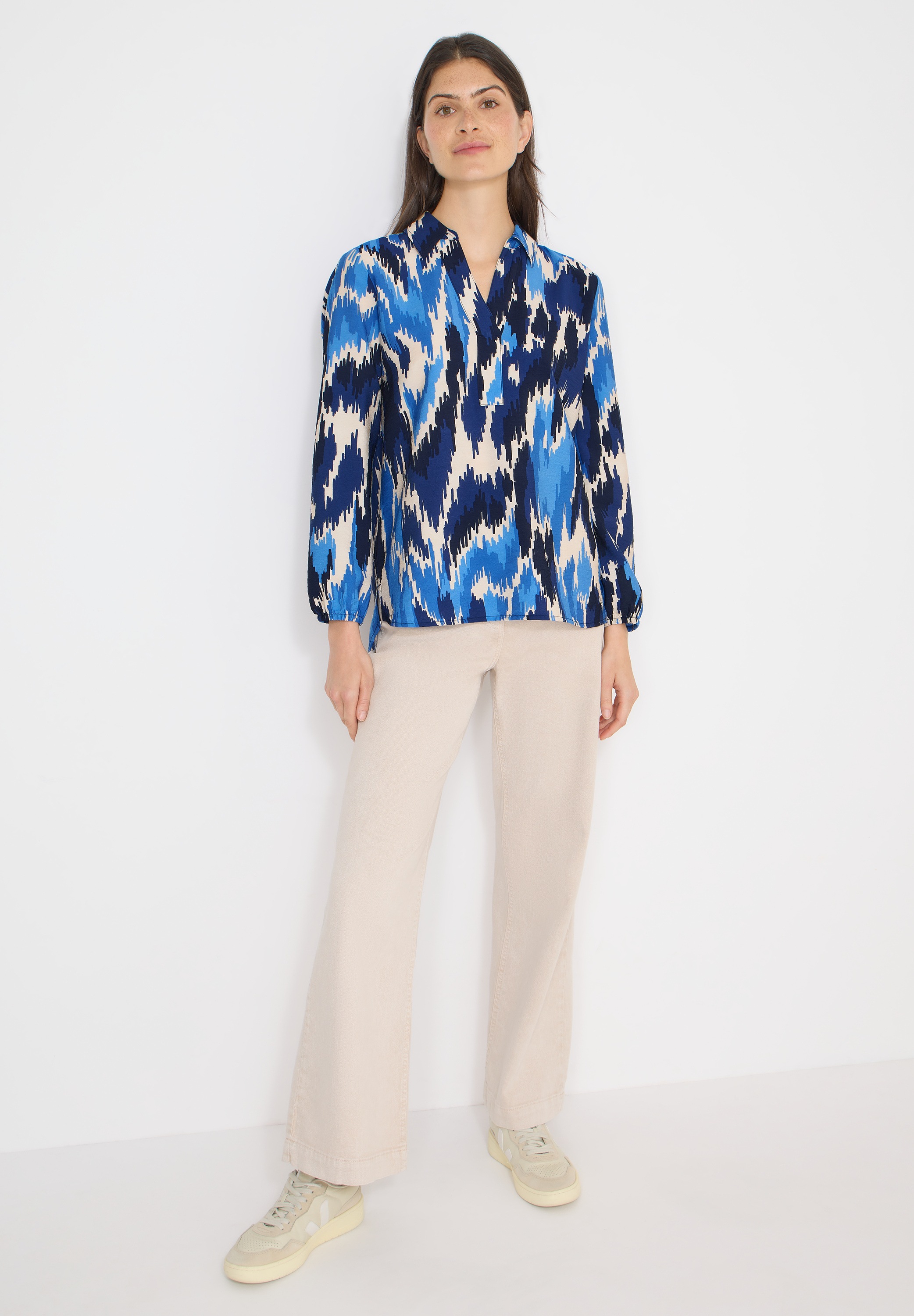 Cecil Langarmbluse mit Materialmix