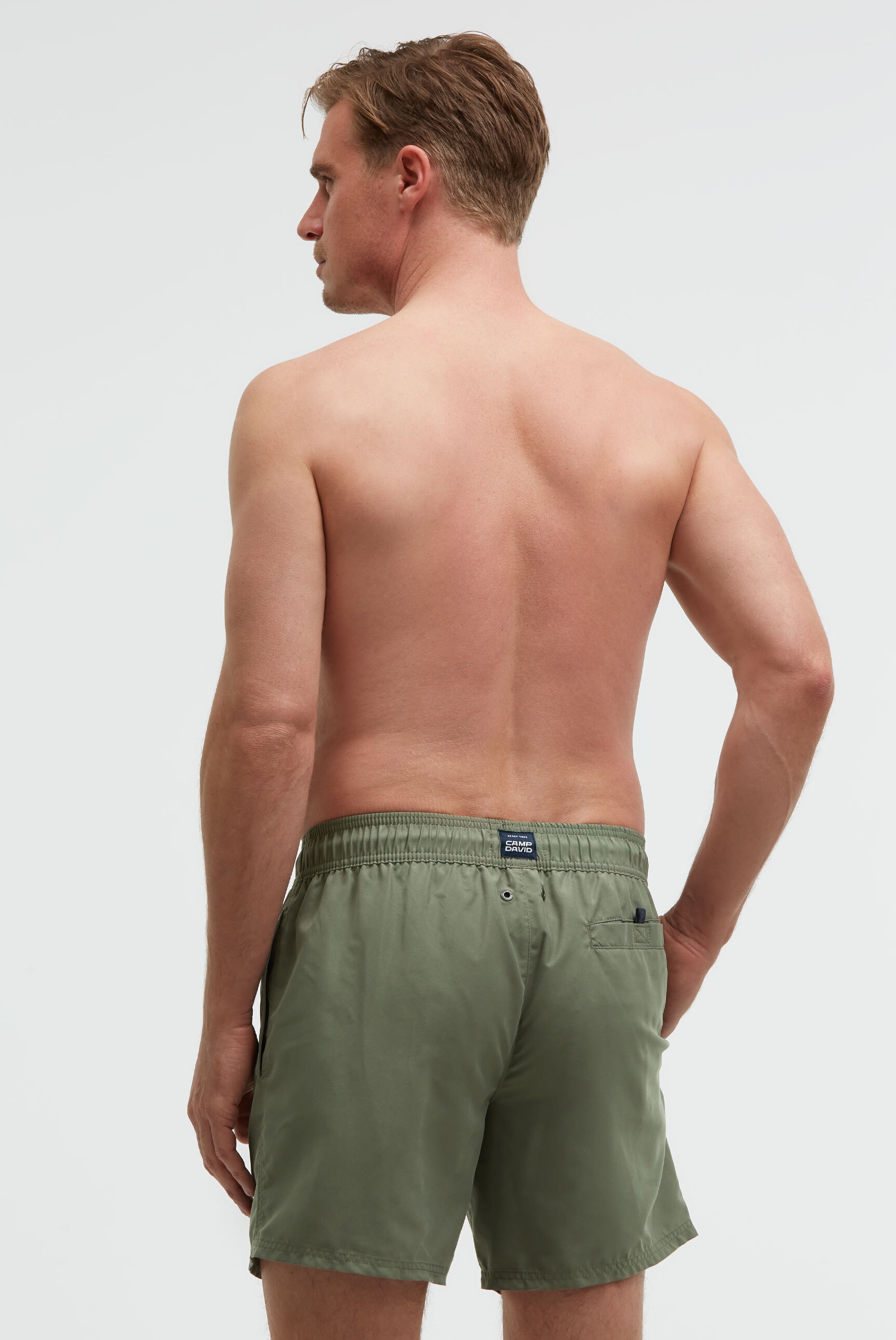 Badeshorts CAMP DAVID, Gr. L, Normalgrößen, grün olive, Polyamid, Badehosen Badeshorts, mit Einschubtaschen, einer Gesäßtasche und Beintaschen 3