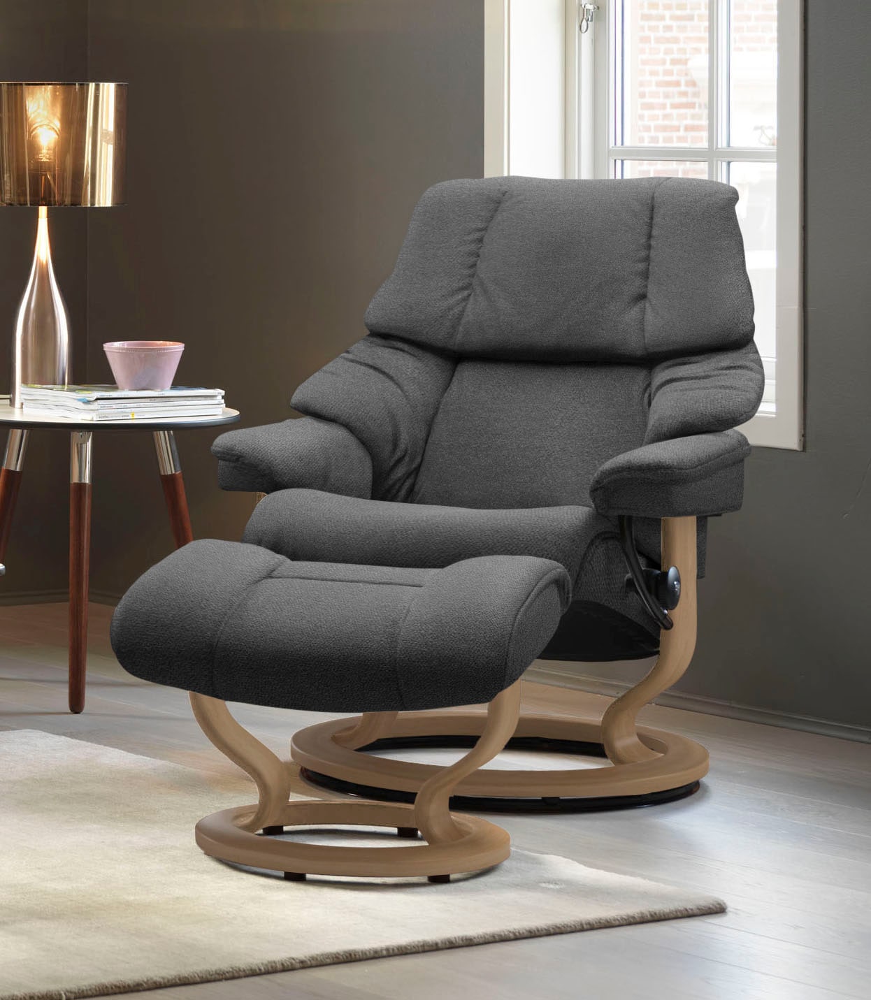 Stressless Fußhocker "Reno", mit Classic Base, Gestell Eiche