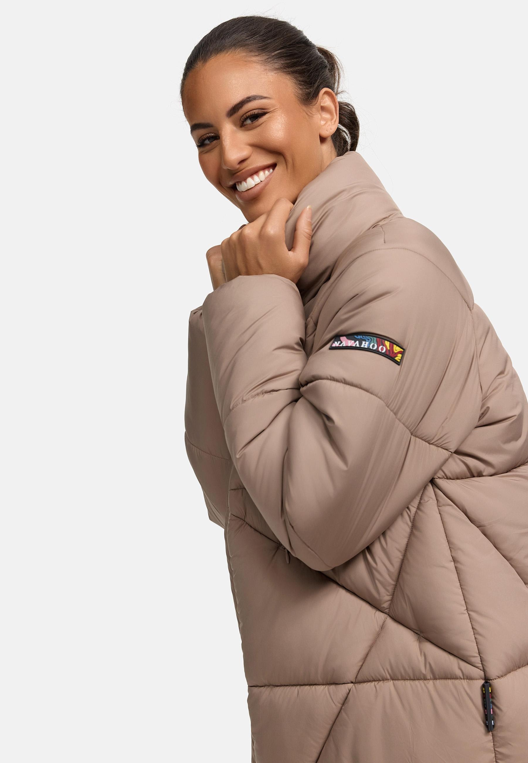 Navahoo Steppjacke »Schokolinaa 14«, ohne Kapuze, Winterjacke mit modischer Steppung & hohem Kragen