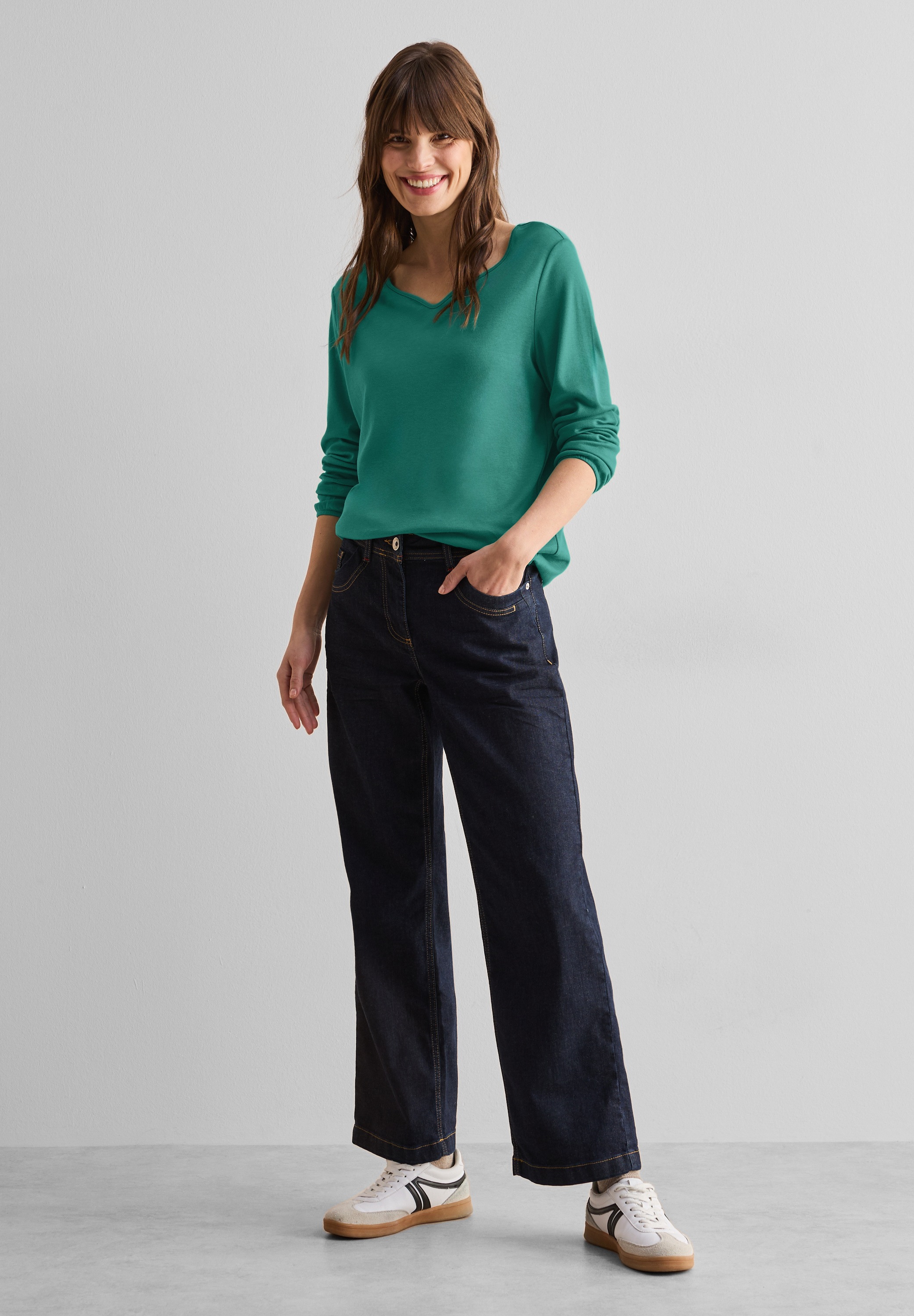Cecil Langarmshirt, aus softem Materialmix