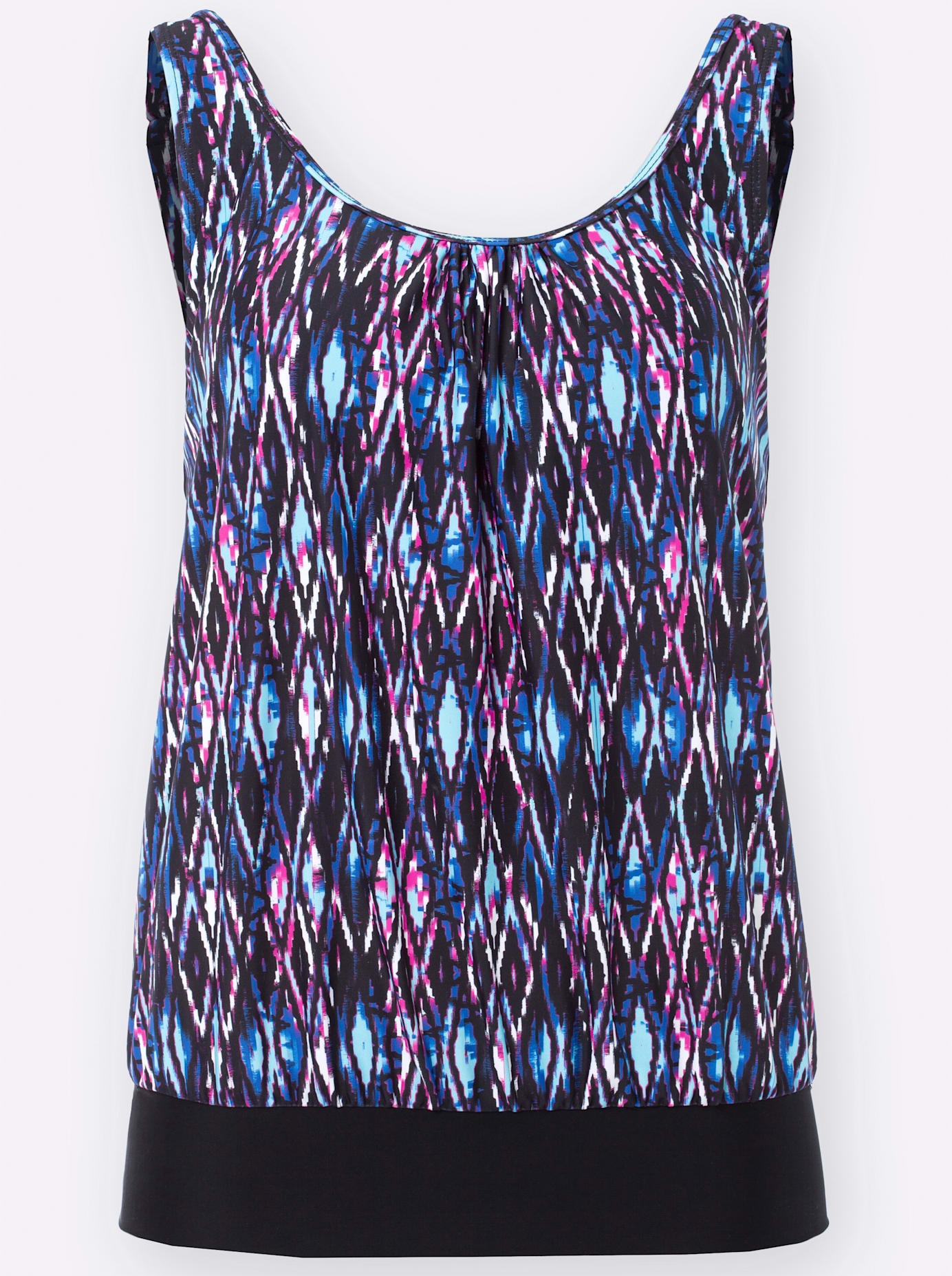 Tankini-Top, Damen, Gr. 42, Cup C, blau (blau, gemustert), Elasthan, Polyamid, Bikini-Oberteile 3