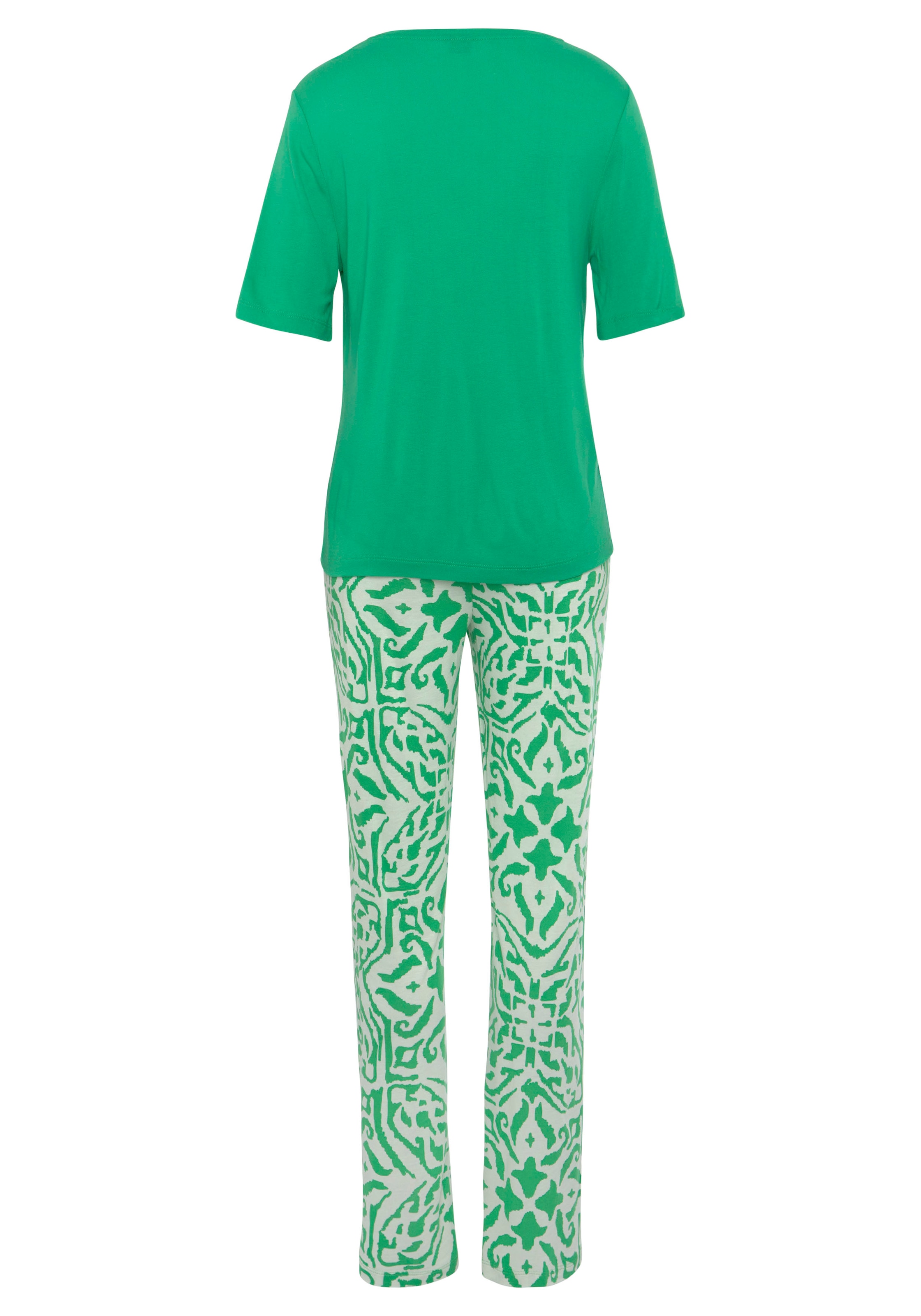 s.Oliver Pyjama, (2 tlg.), mit floralem Ethno-Muster